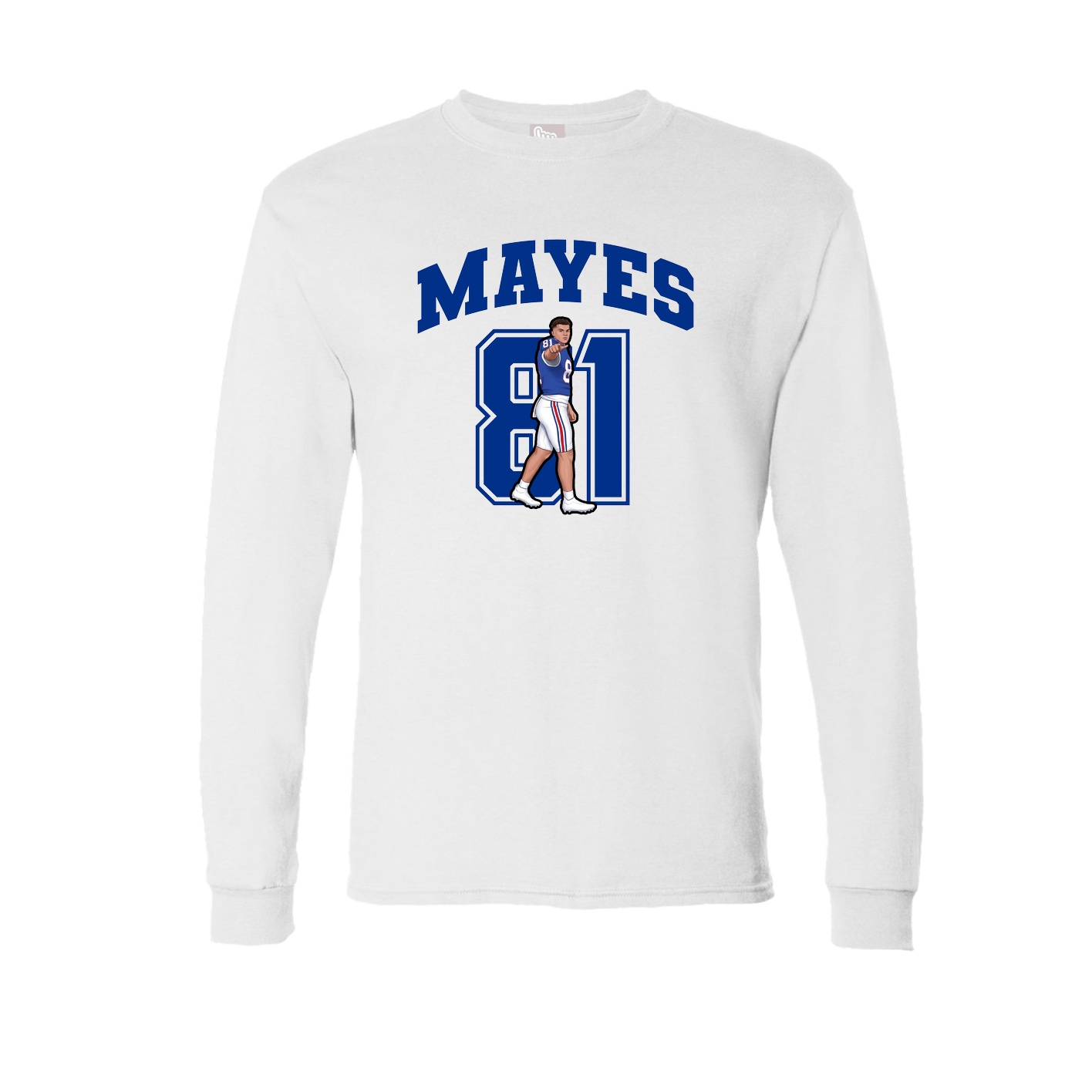 Long Sleeve Tee — Number in White