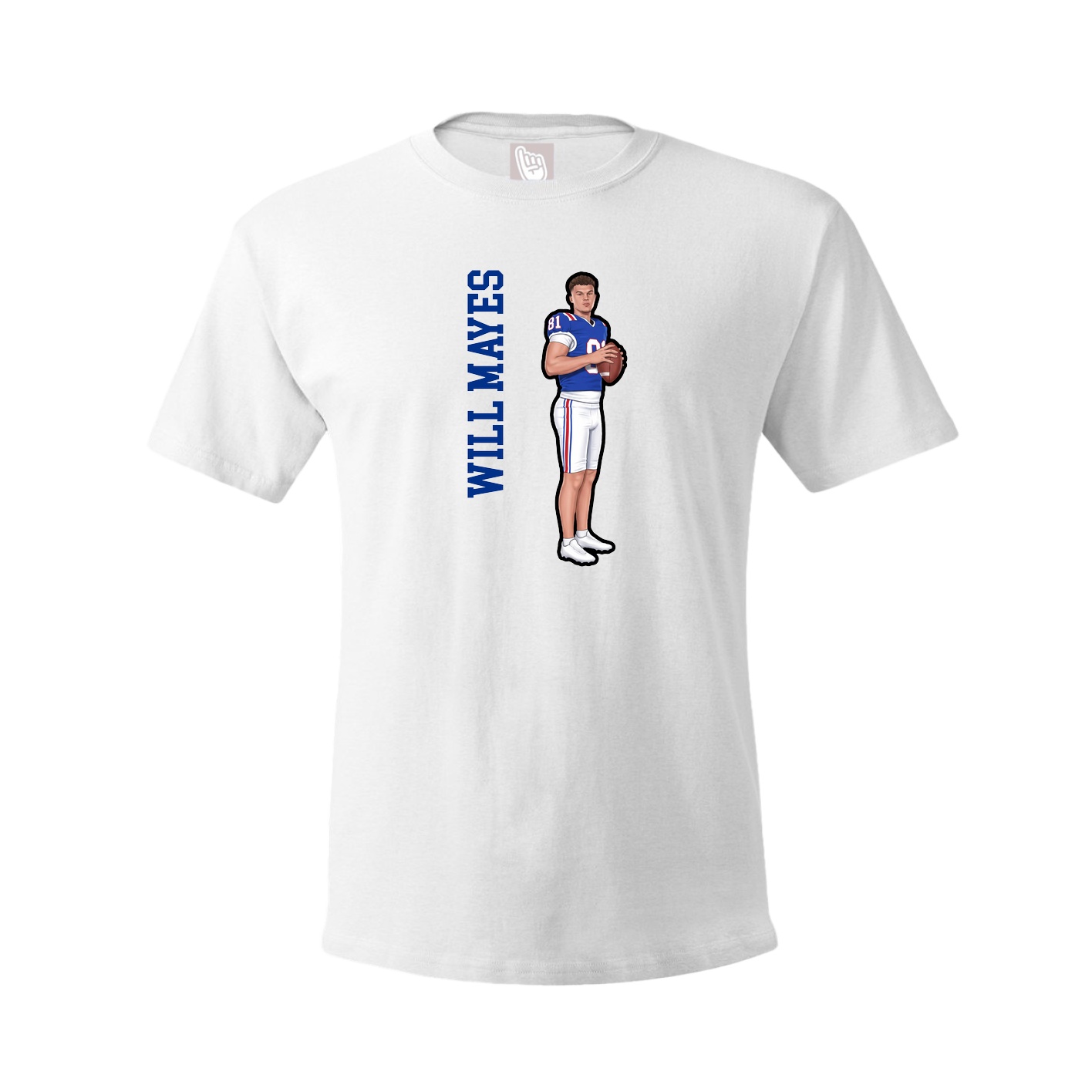 Youth Tee — Name Vertical in White