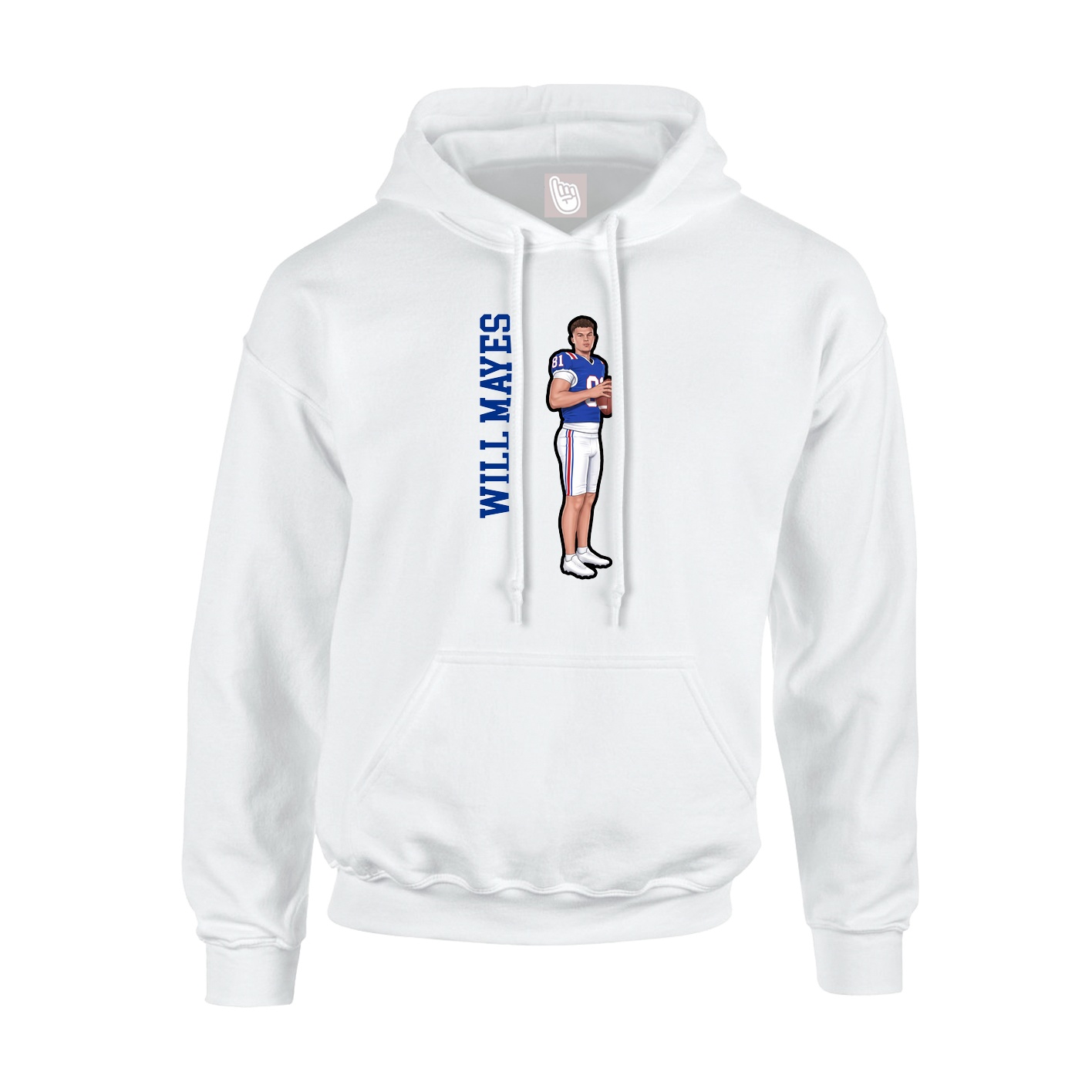 Youth Hoodie — Name Vertical in White