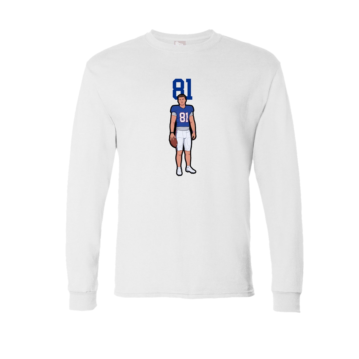 Long Sleeve Tee — Number Top in White