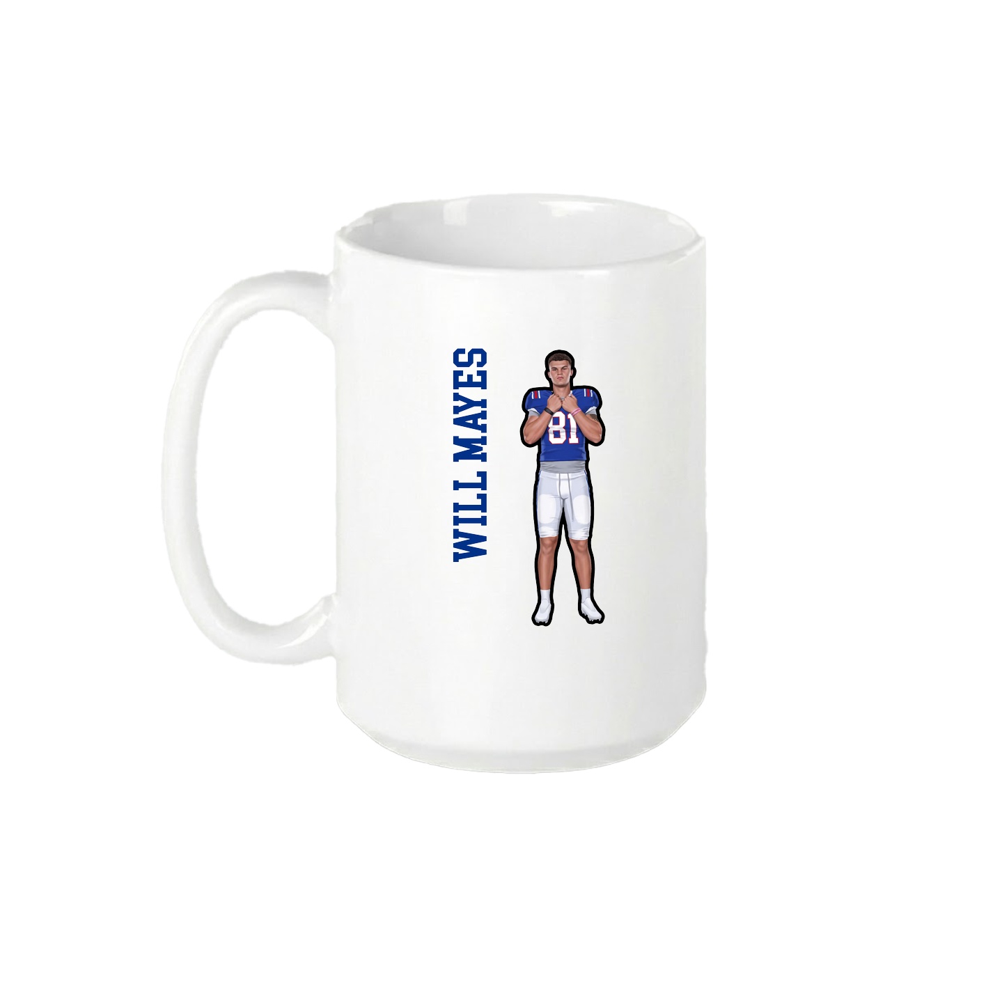 15oz Coffee Mug — Name Vertical in White