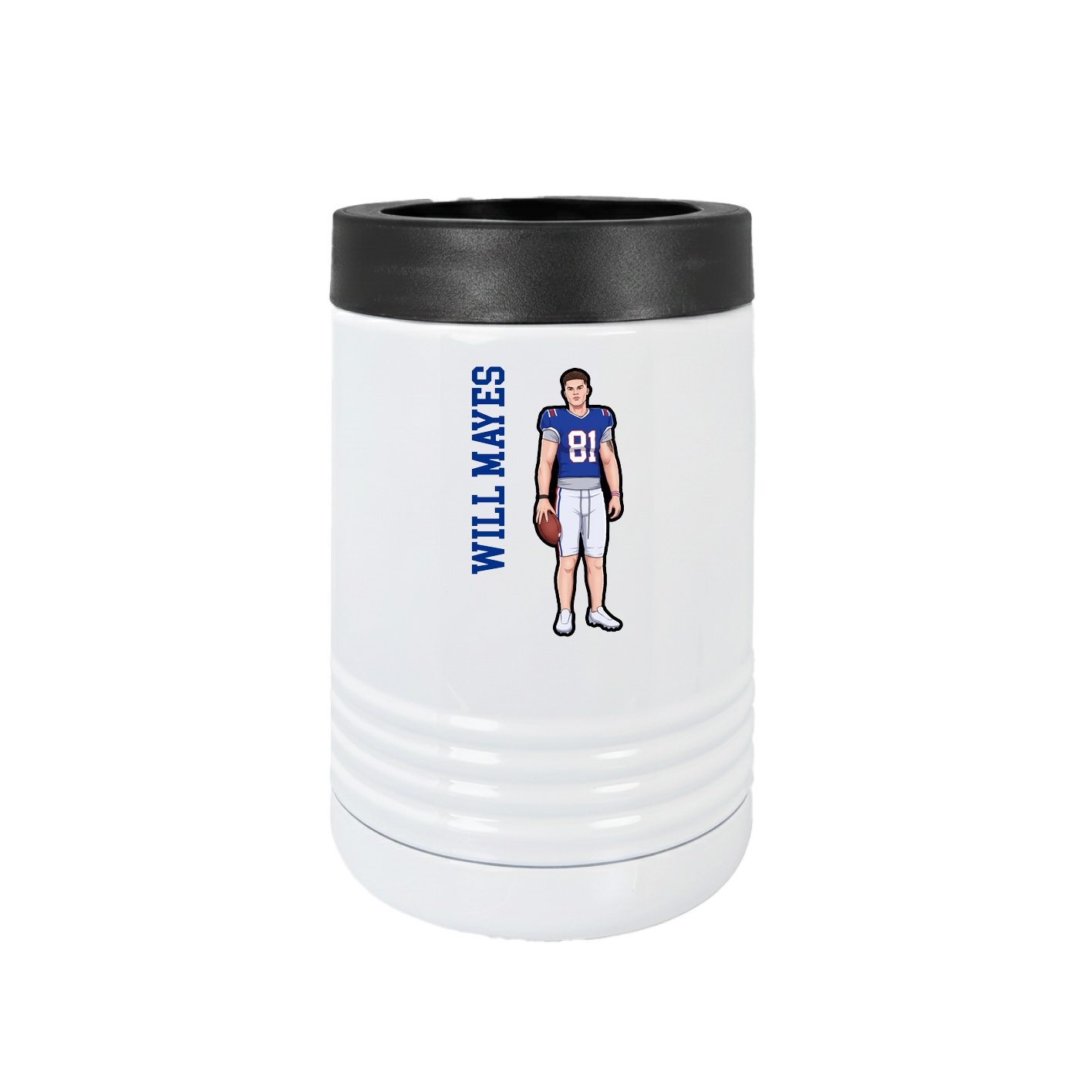 Beverage Holder — Name Vertical in White