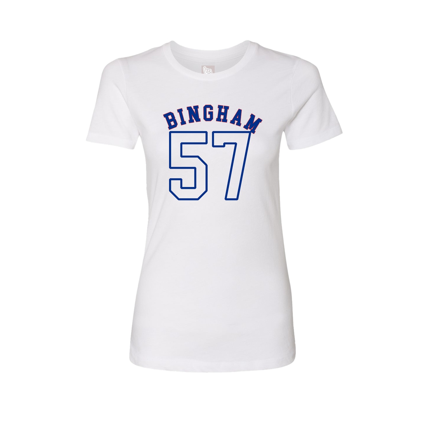 Fitted Women's Tee — Shirsey Arch in White