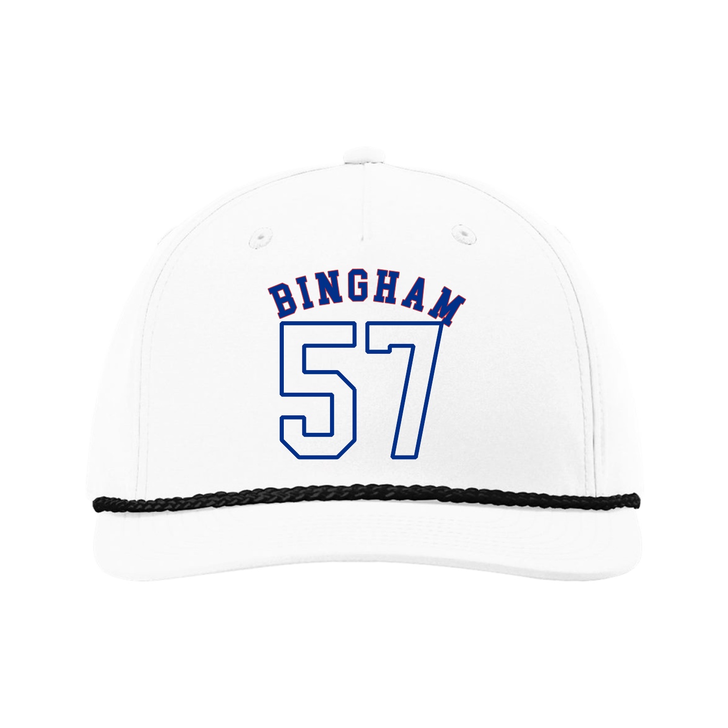 Five-Panel Classic Rope Cap — Shirsey Arch in White