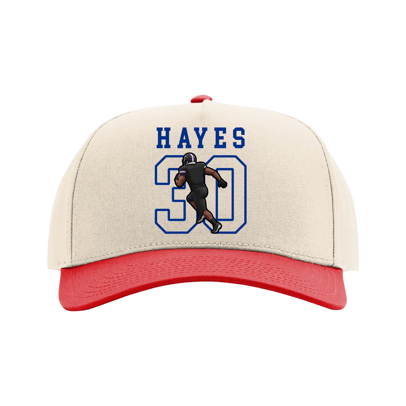Full Fabric Five-Panel Champ Cap — Shirsey in Cream/Red