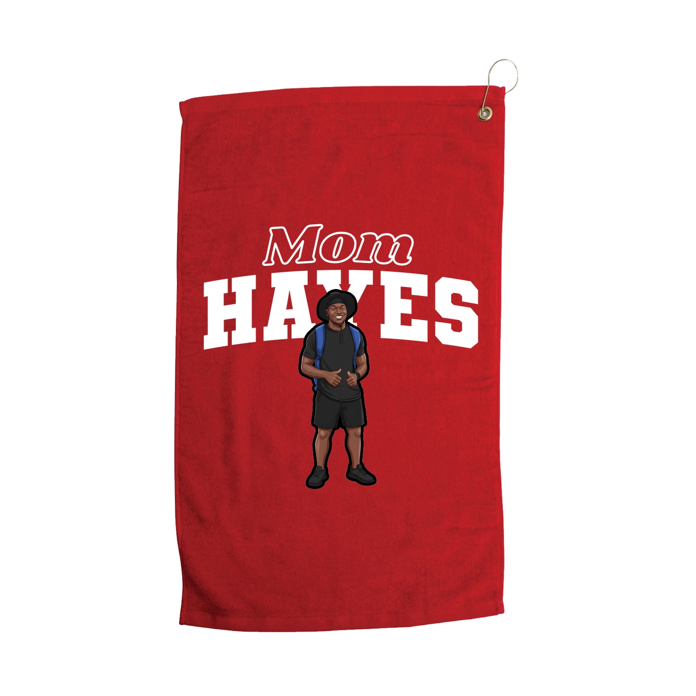 Golf Towel — Mothers Day Block in Red