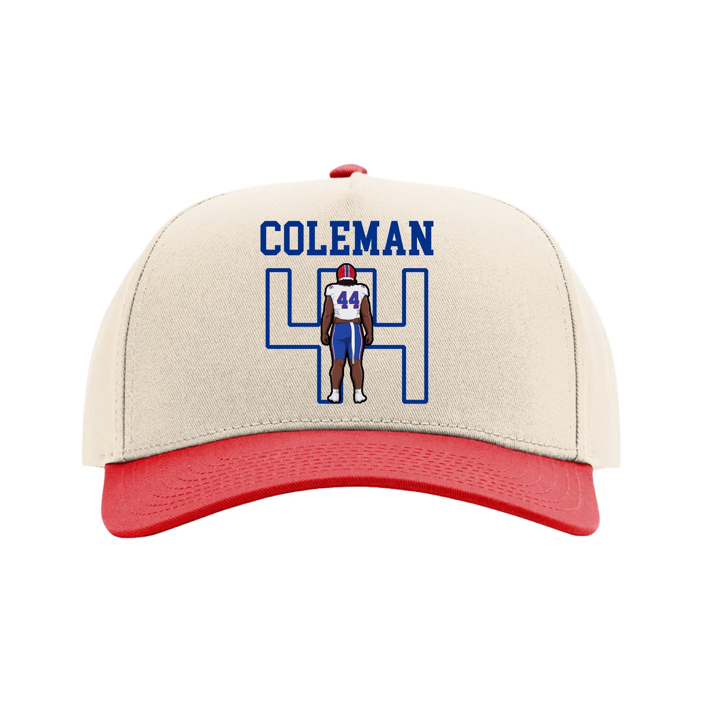 Full Fabric Five-Panel Champ Cap — Shirsey in Cream/Red