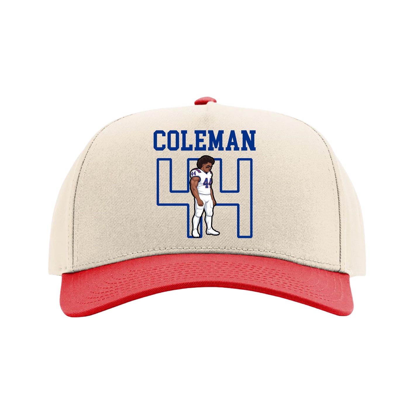 Full Fabric Five-Panel Champ Cap — Shirsey in Cream/Red