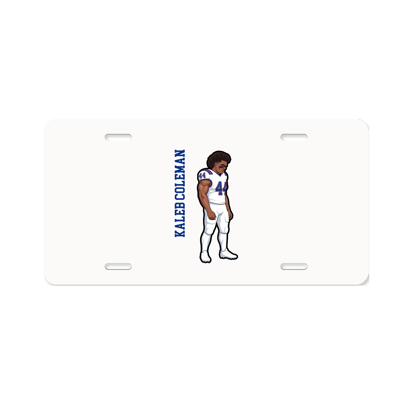 License Plate — Name Vertical in Classic