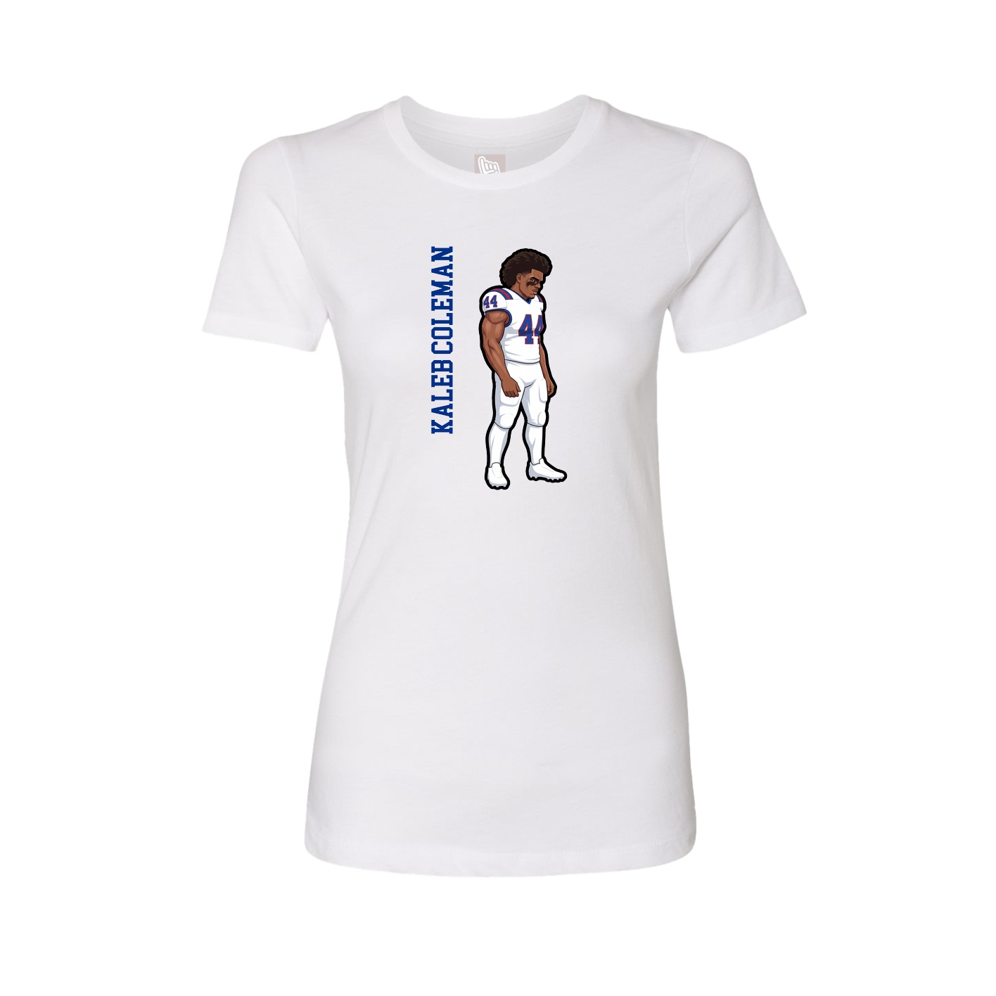 Fitted Women's Tee — Name Vertical in White