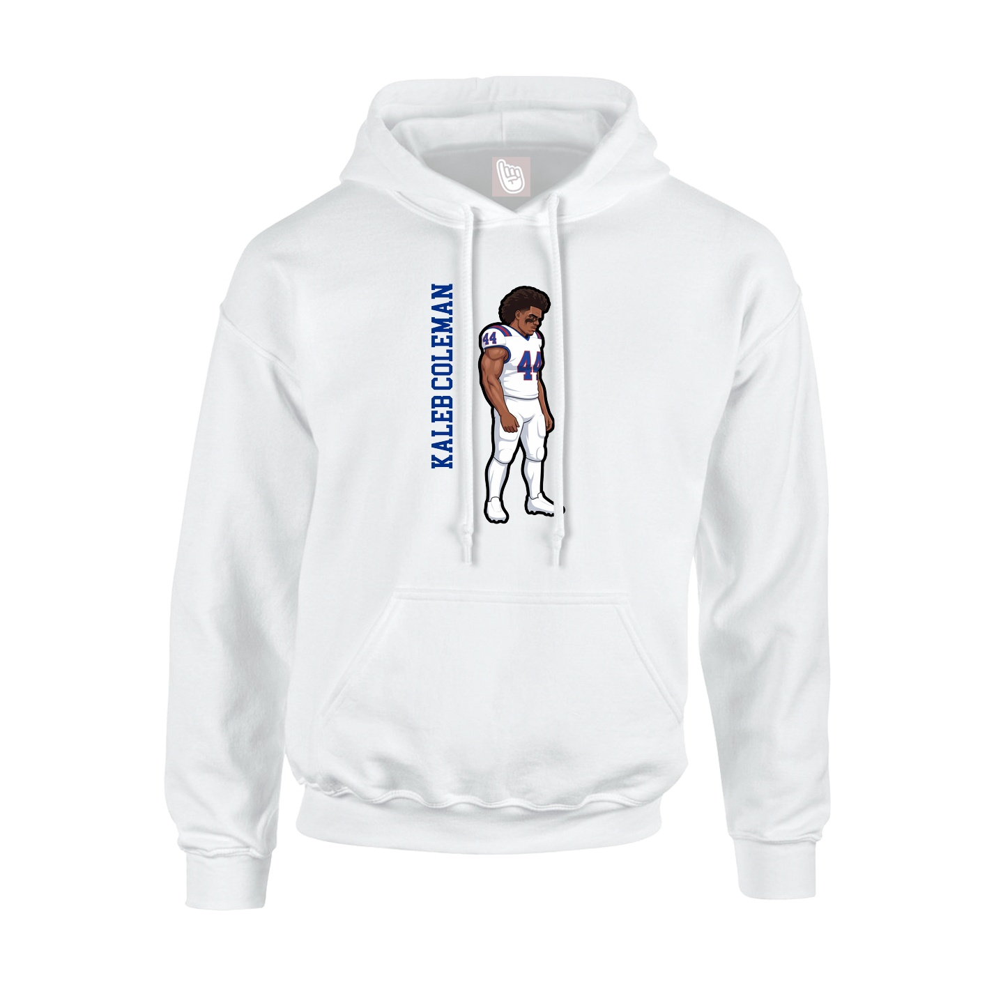 Youth Hoodie — Name Vertical in White
