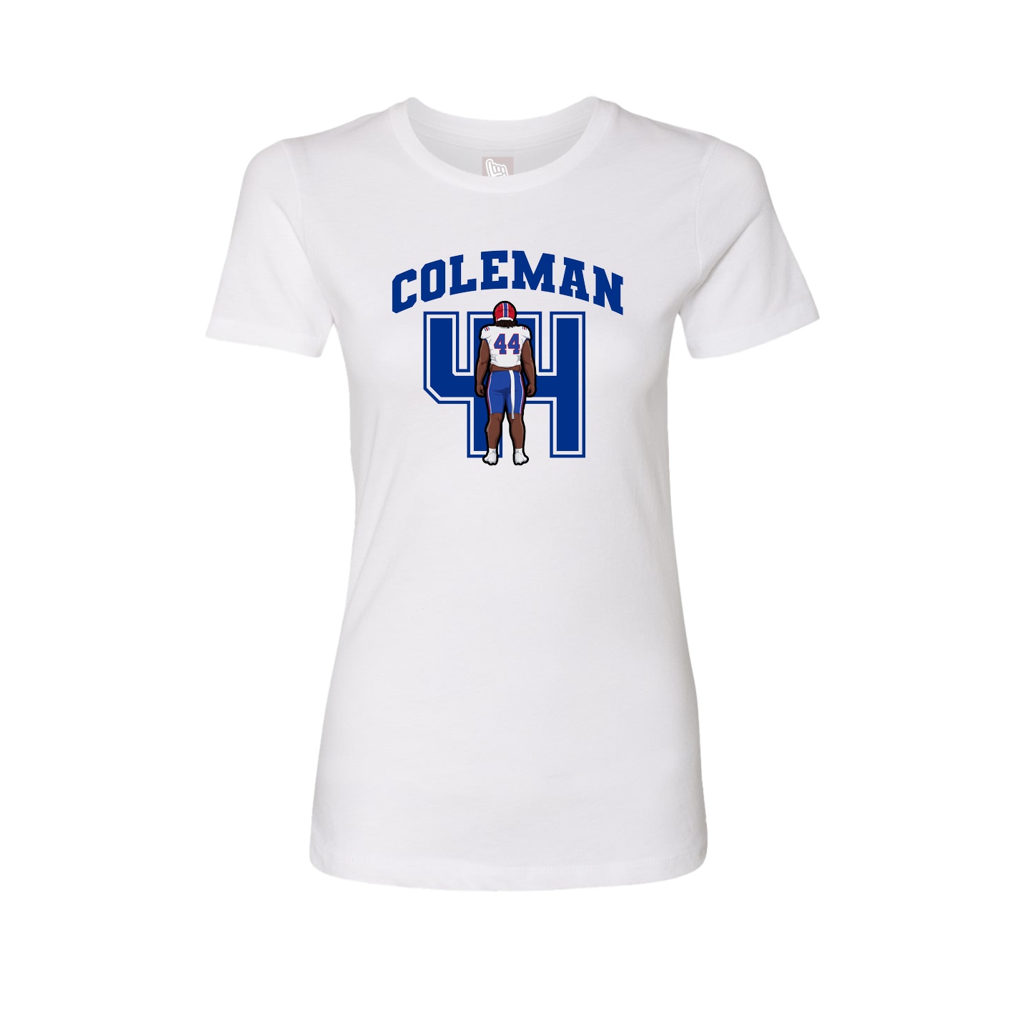 Fitted Women's Tee — Number in White