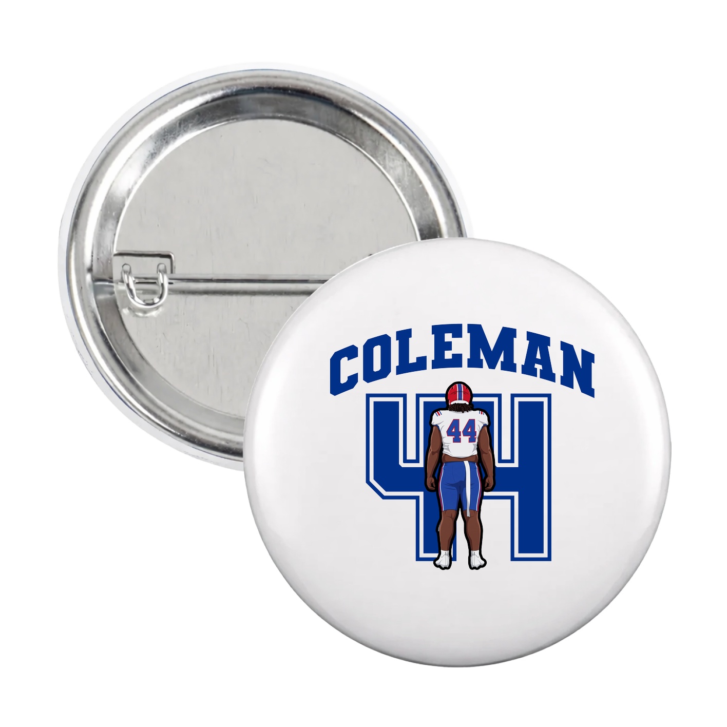 Game Day Button — Number in White