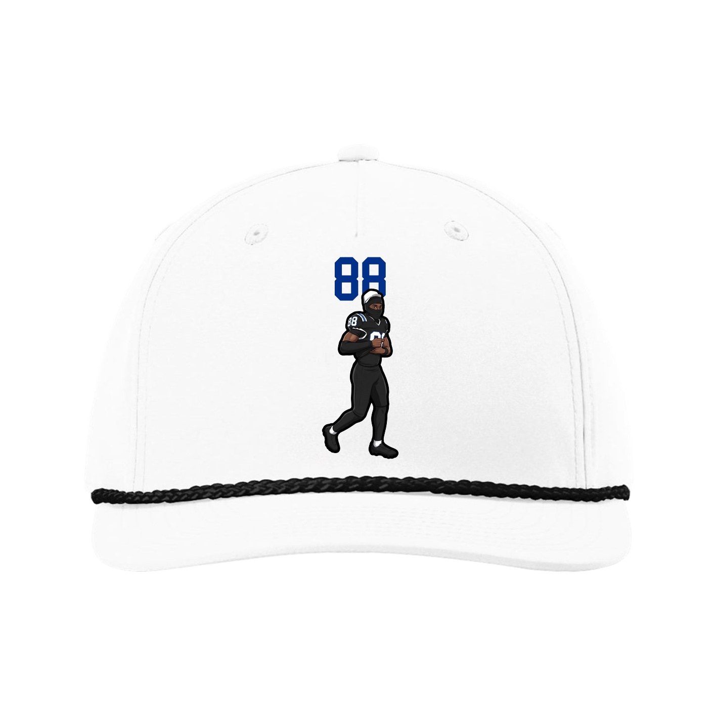 Five-Panel Classic Rope Cap — Number Top in White