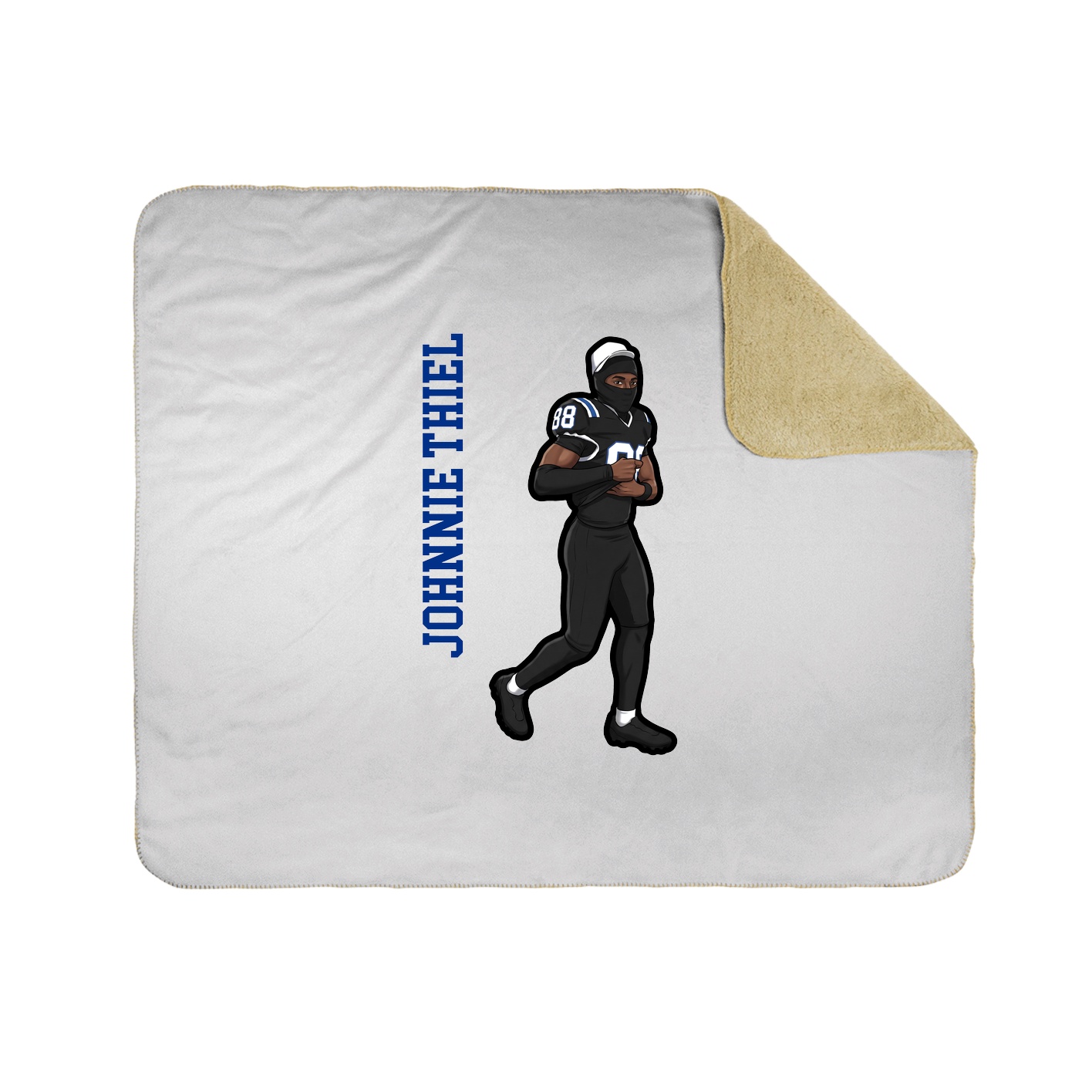 Throw Blanket — Name Vertical in White
