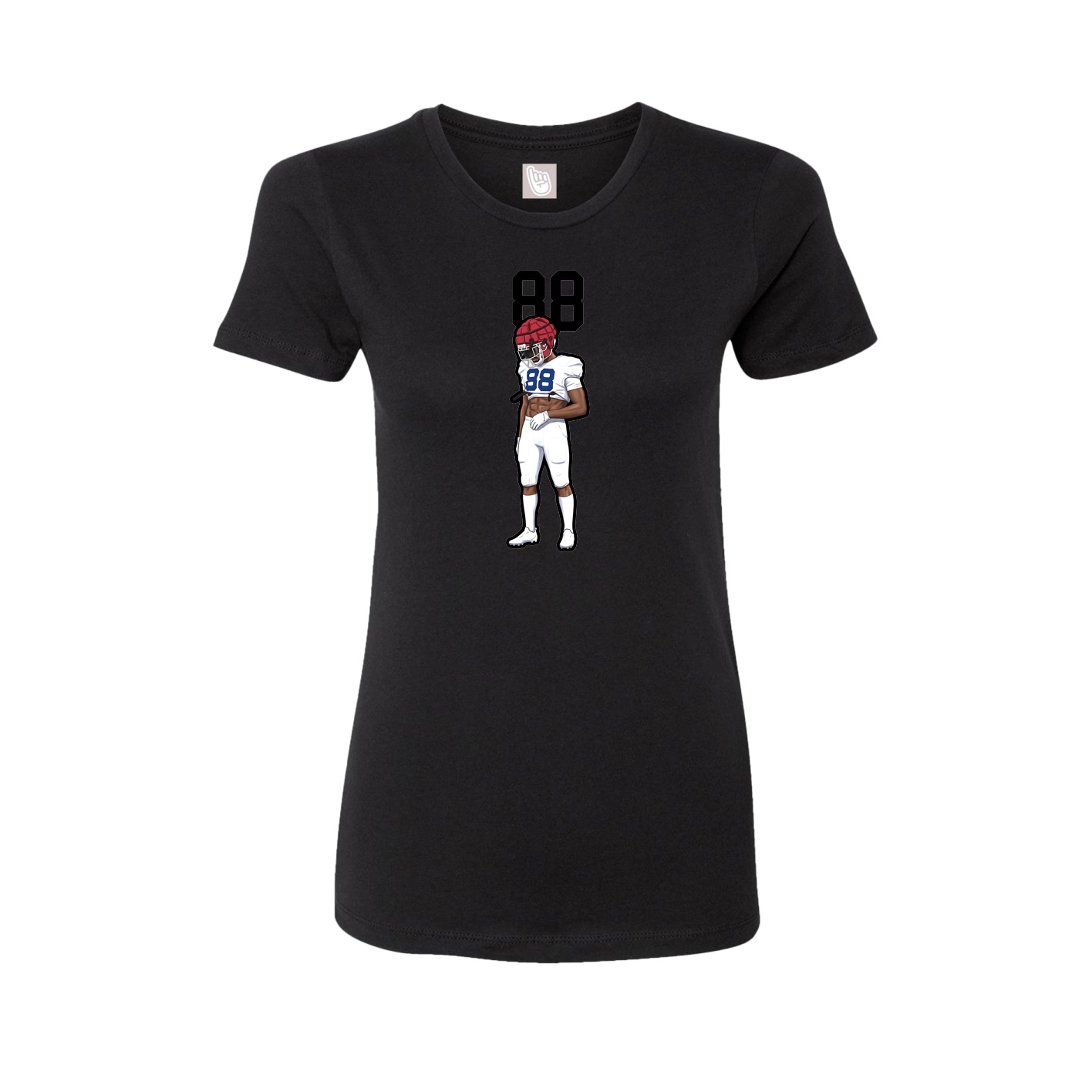 Fitted Women's Tee — Number Top in Black