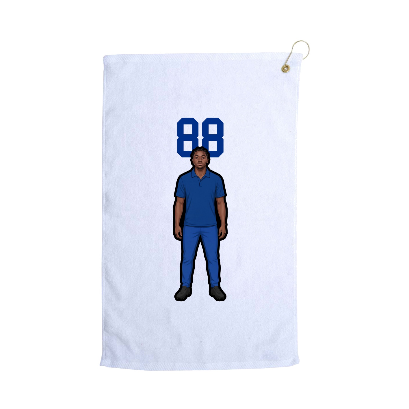 Golf Towel — Number Top in White