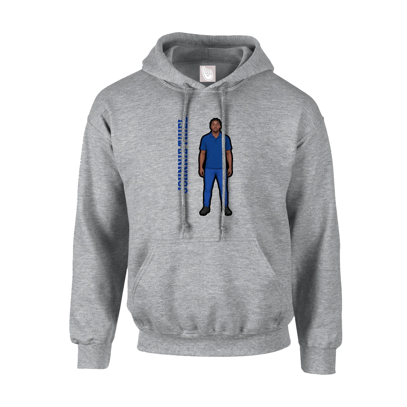 Youth Hoodie — Name Vertical in Grey