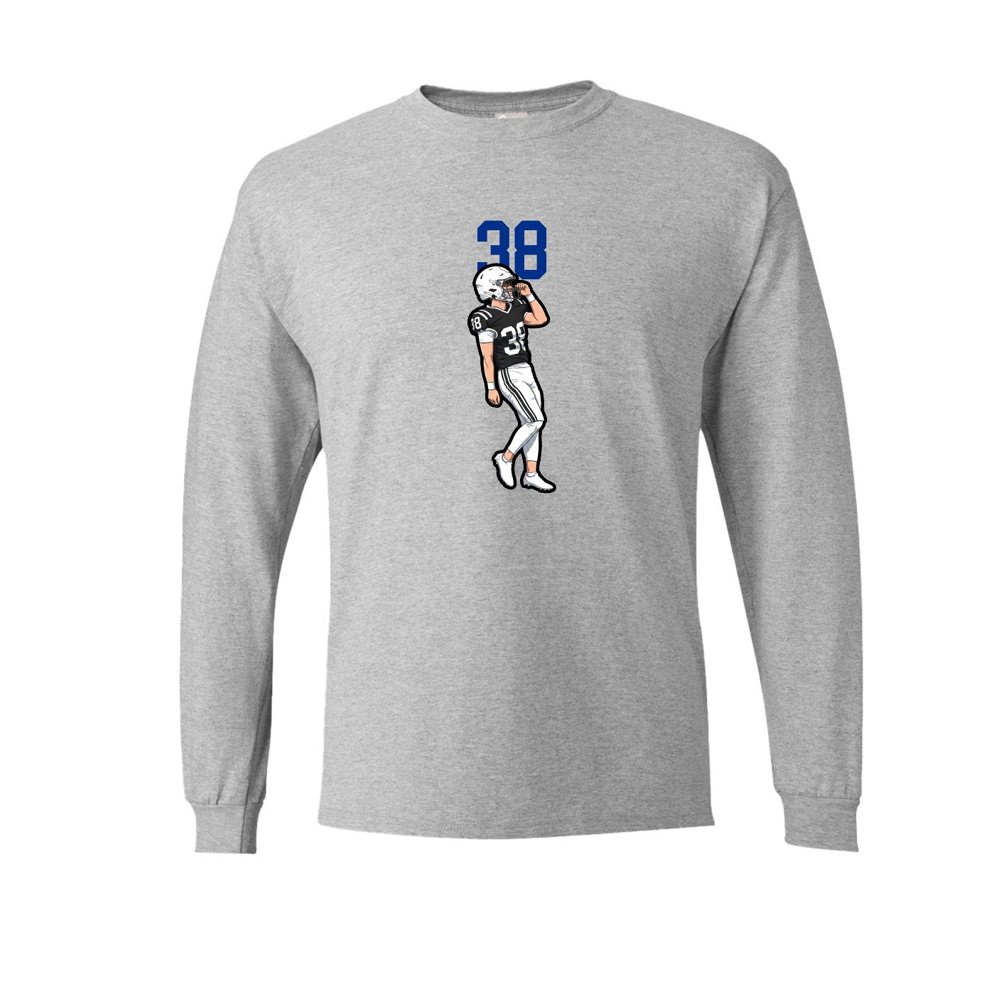 Long Sleeve Tee — Number Top in Grey