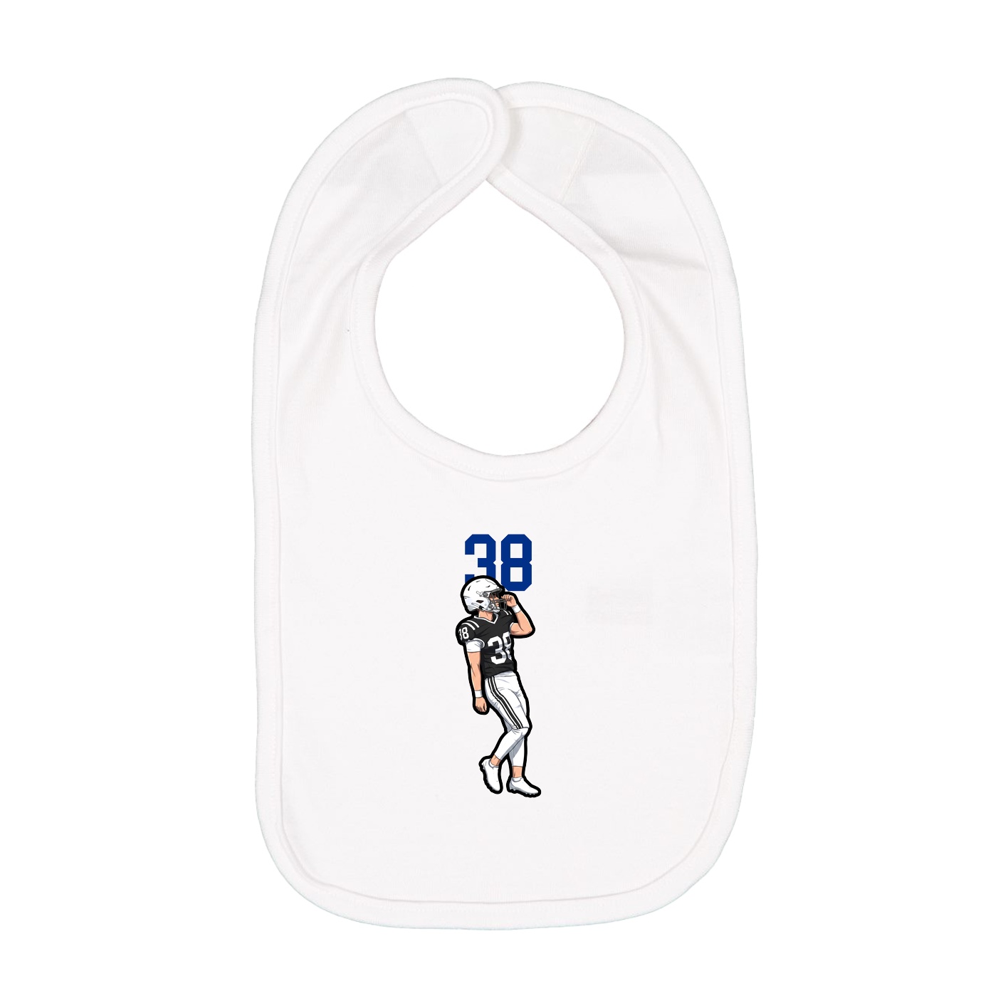 Infant Bib — Number Top in White