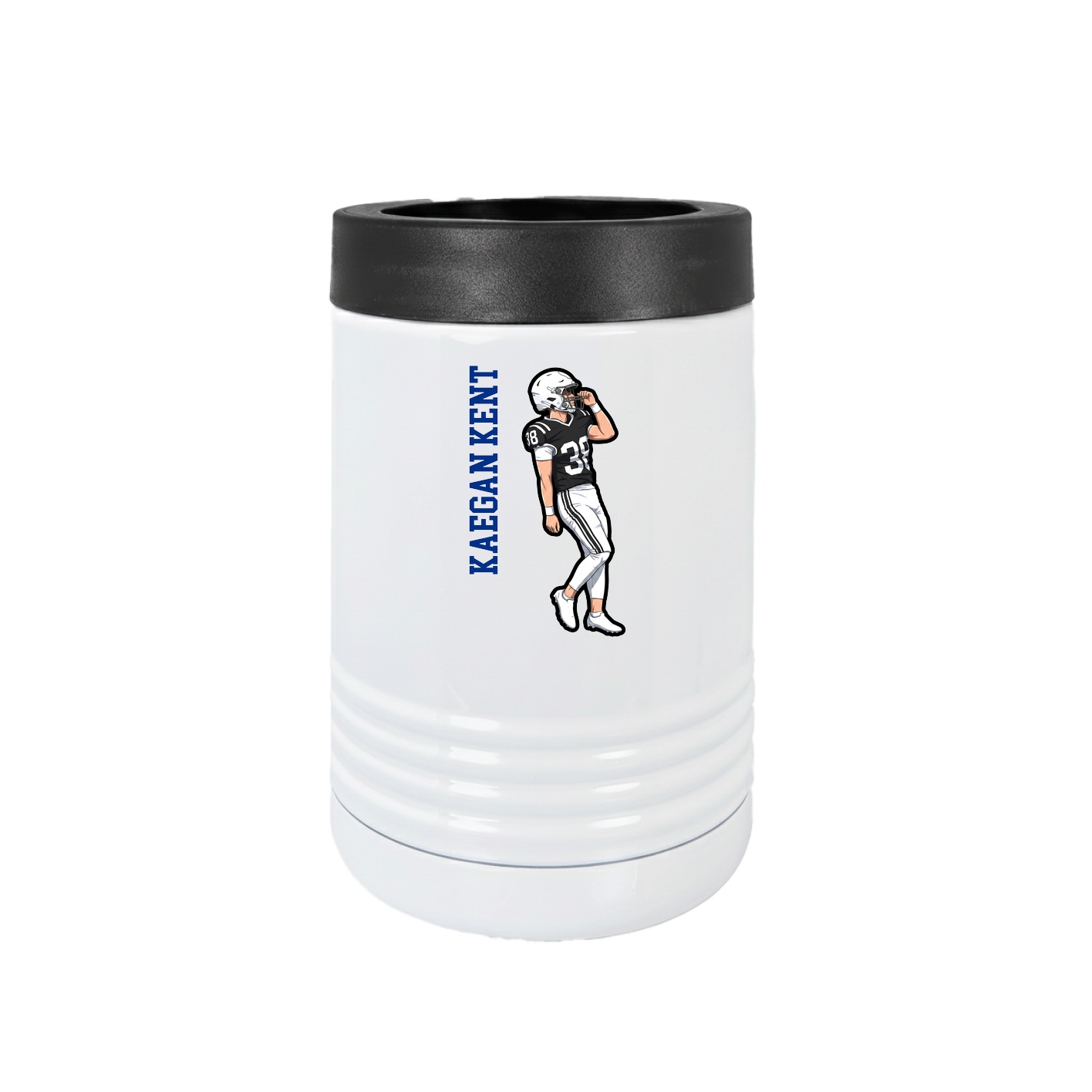 Beverage Holder — Name Vertical in White