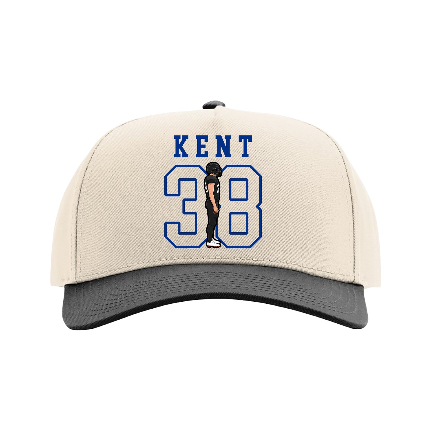 Full Fabric Five-Panel Champ Cap — Shirsey in Cream/Black