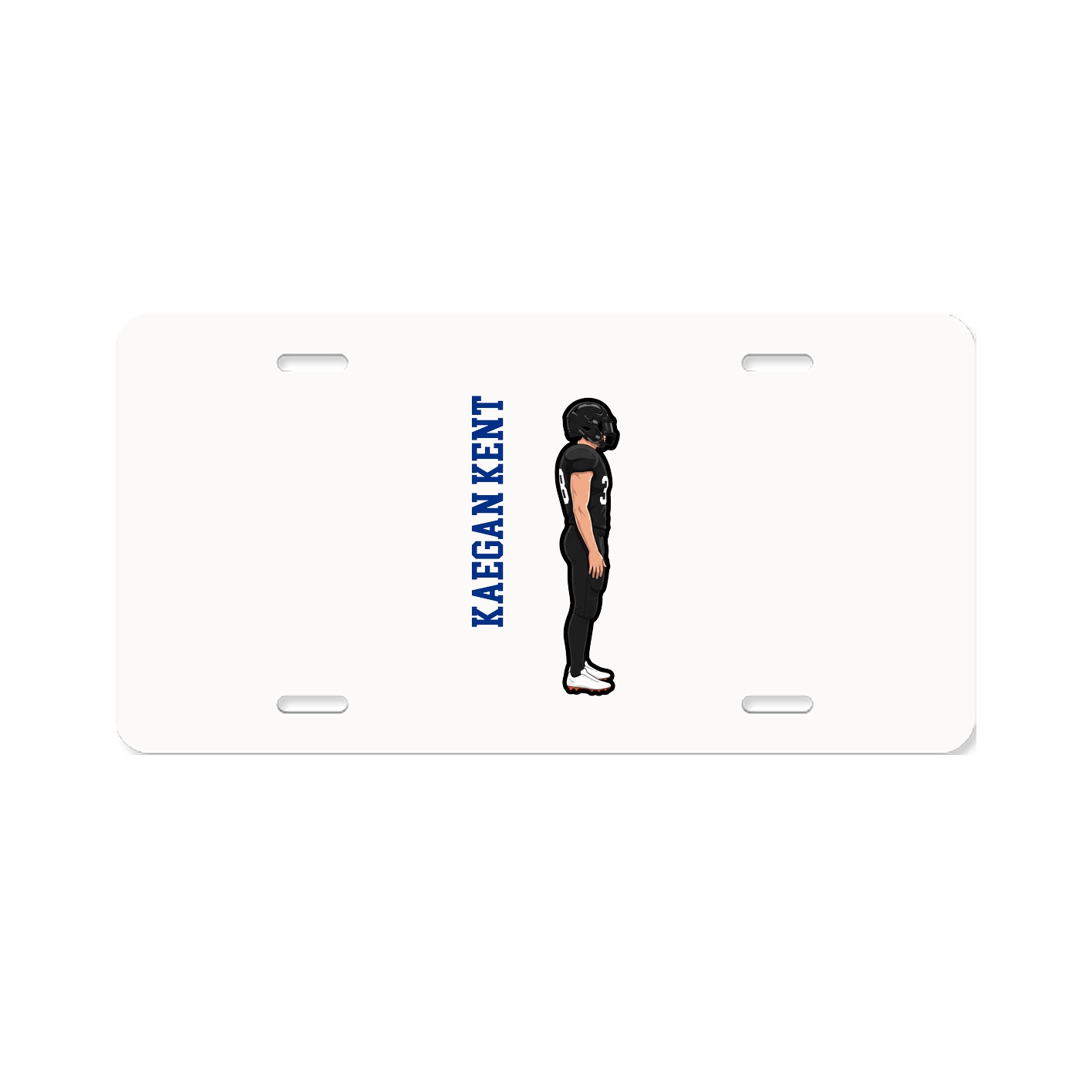 License Plate — Name Vertical in Classic