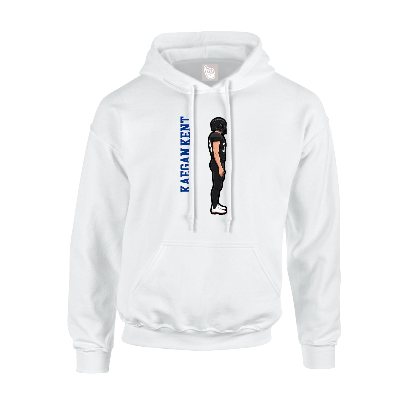 Hoodie — Name Vertical in White
