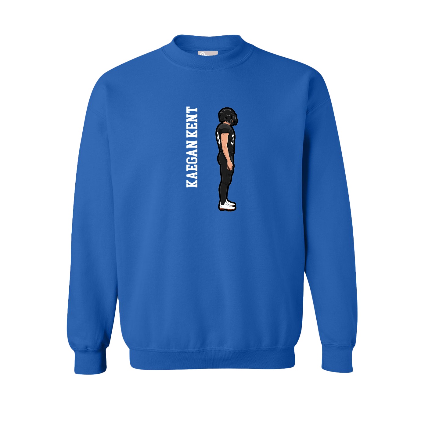 Fleece Crew — Name Vertical in Royal