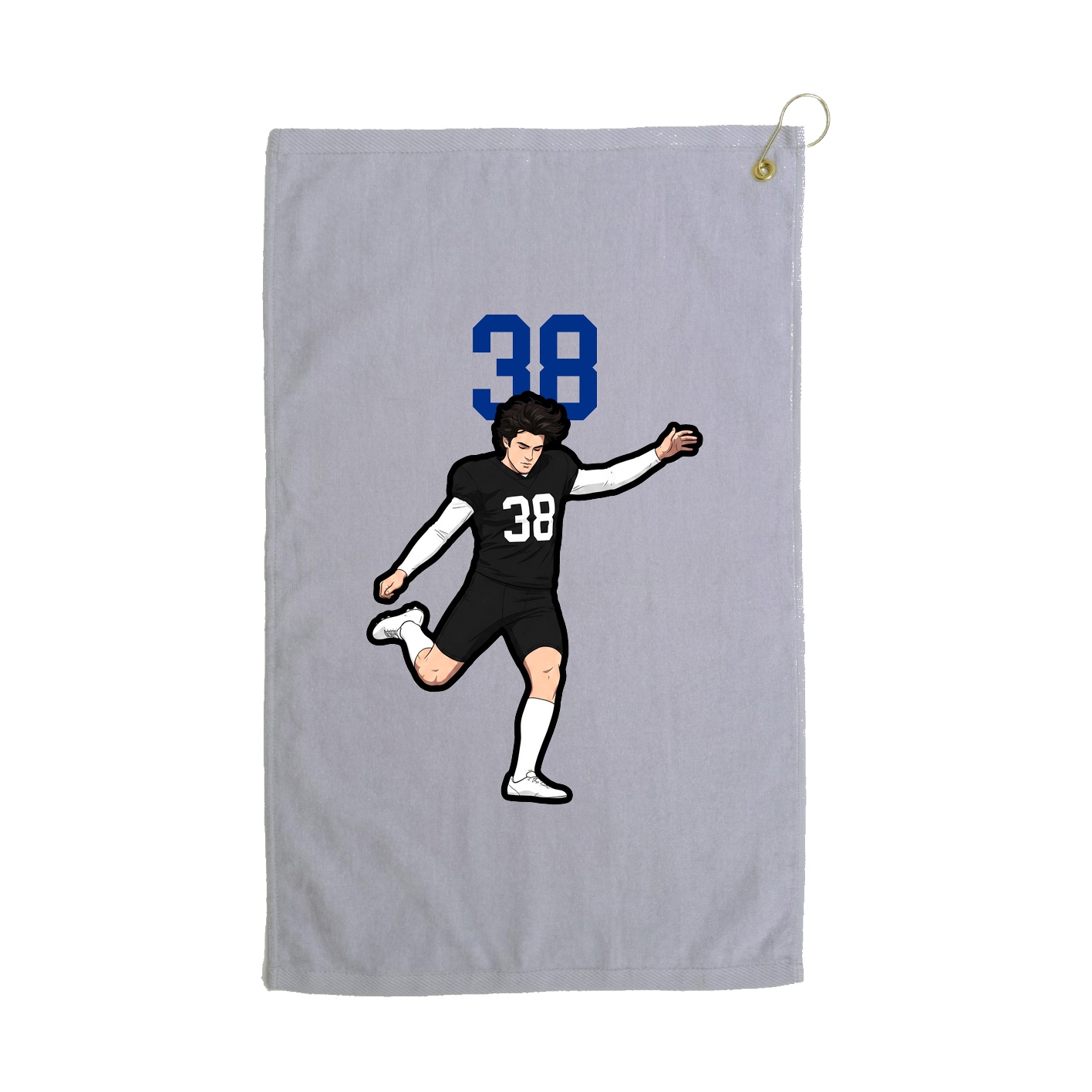 Golf Towel — Number Top in Grey
