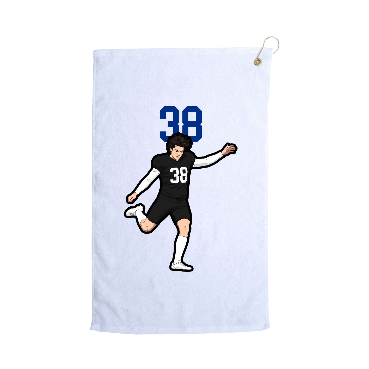 Golf Towel — Number Top in White