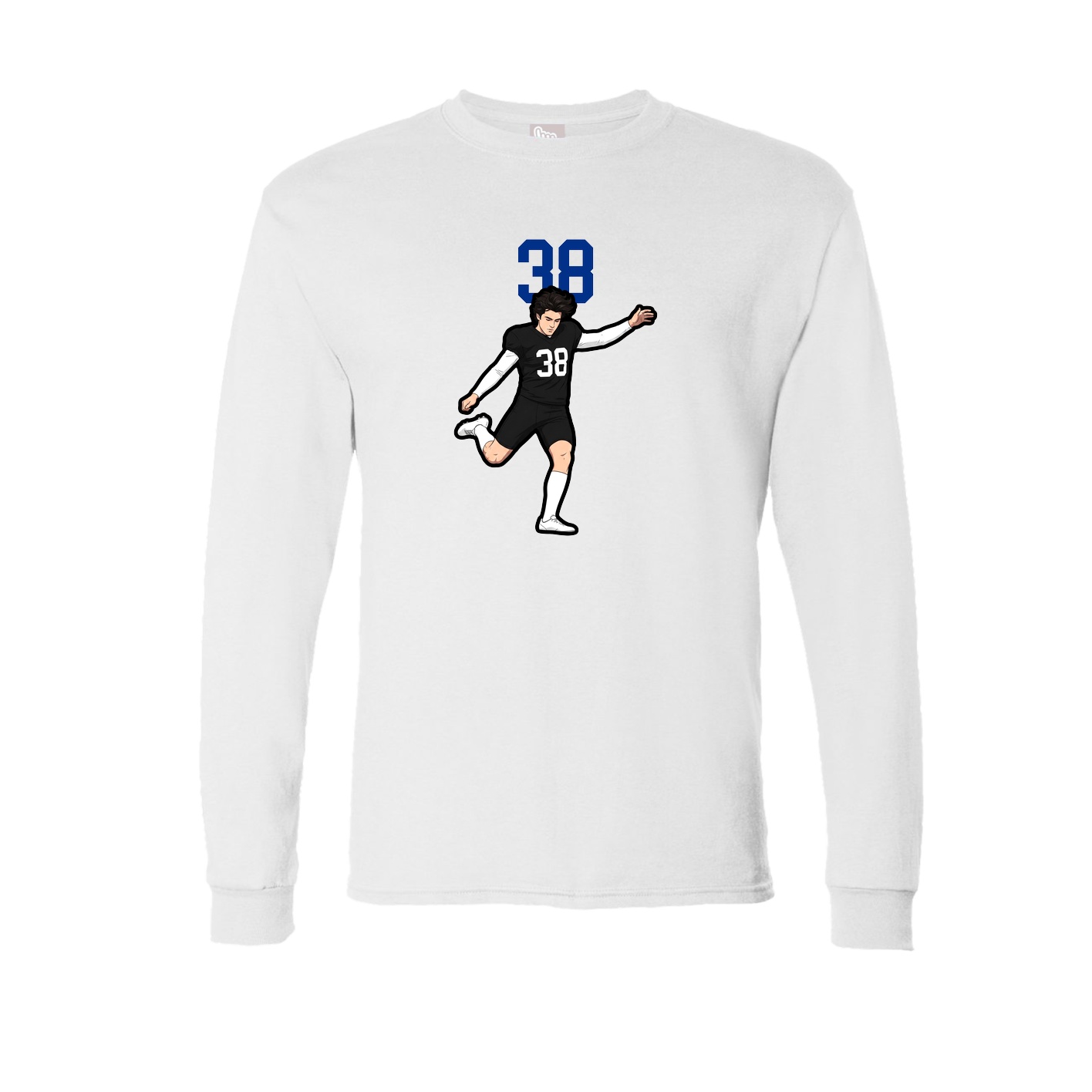 Long Sleeve Tee — Number Top in White