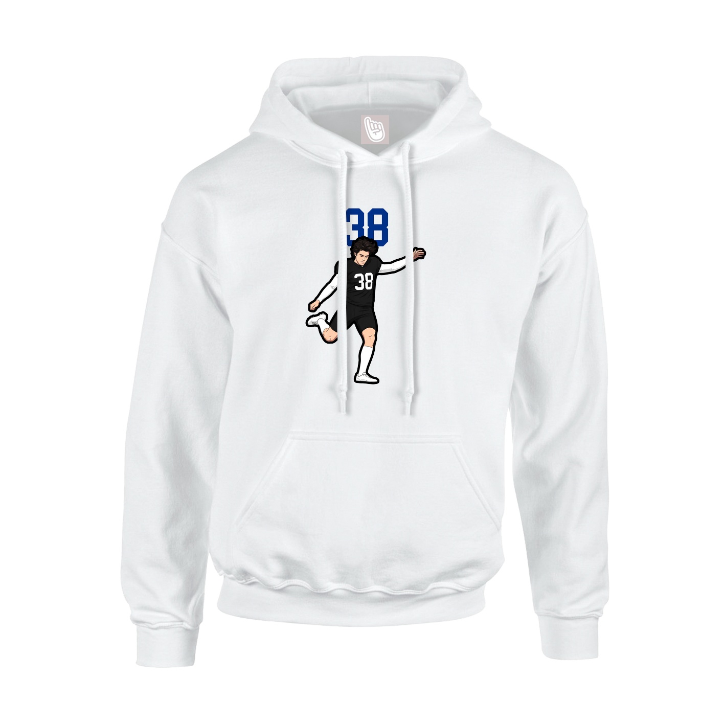 Youth Hoodie — Number Top in White