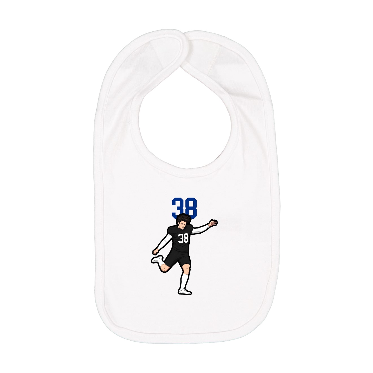 Infant Bib — Number Top in White