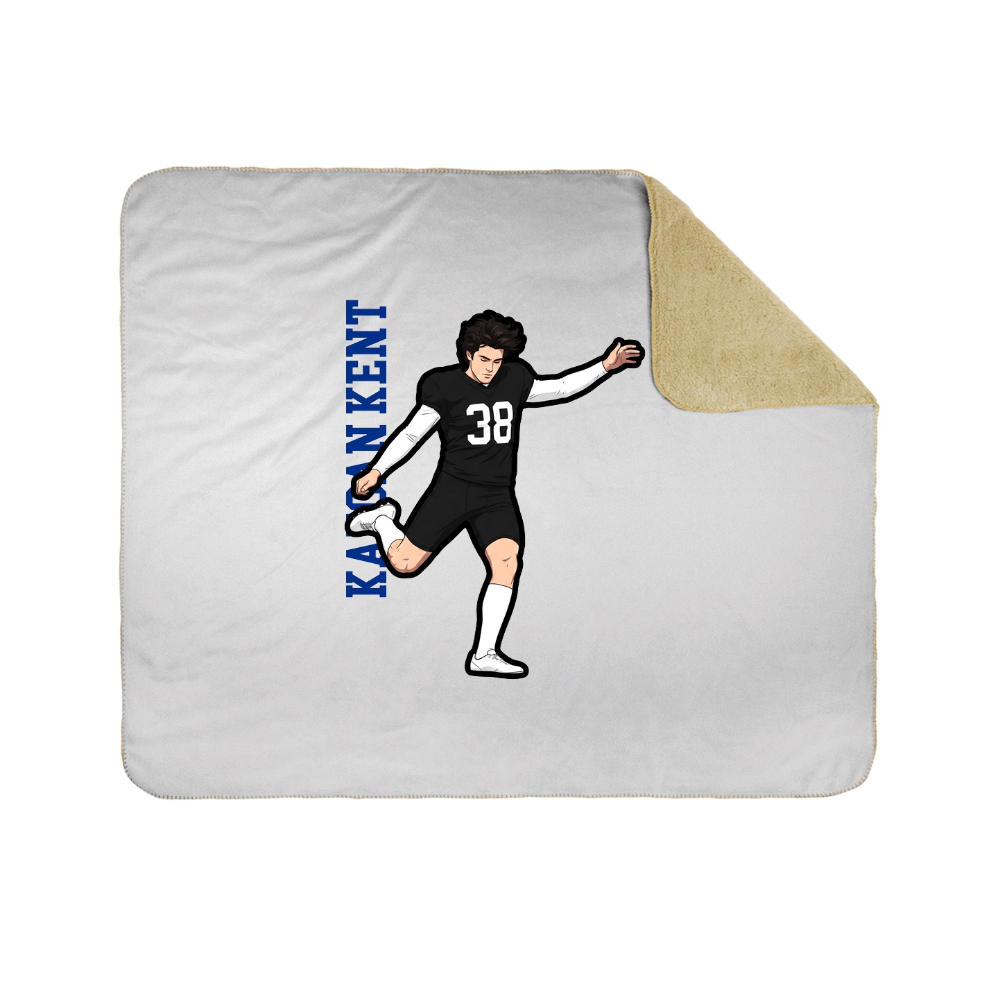 Throw Blanket — Name Vertical in White