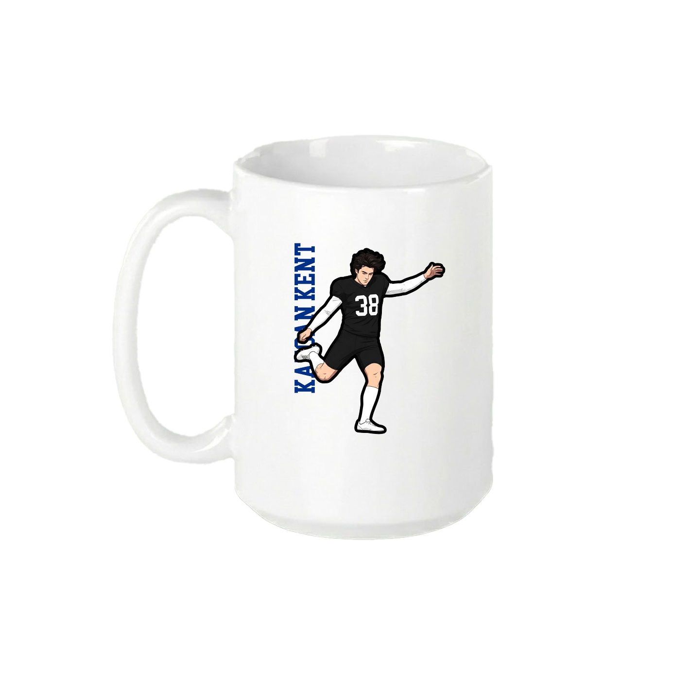 15oz Coffee Mug — Name Vertical in White