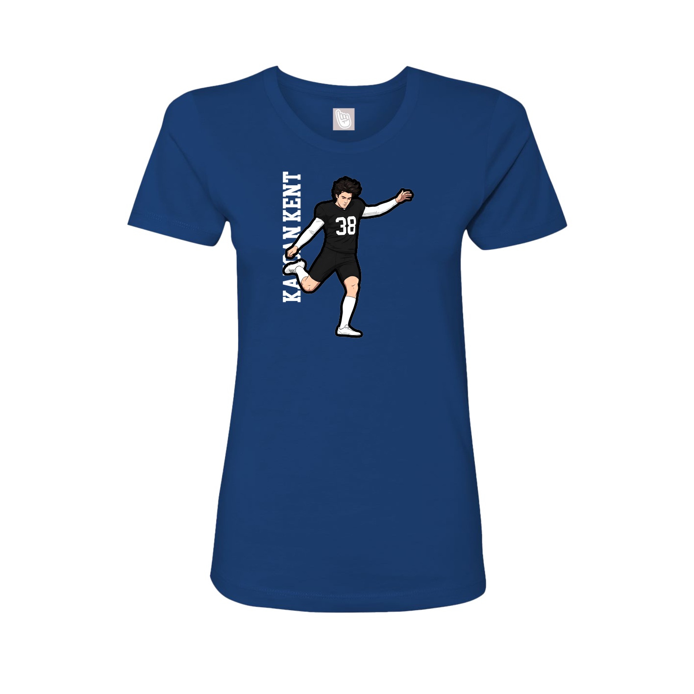 Womens Tee — Name Vertical in Royal