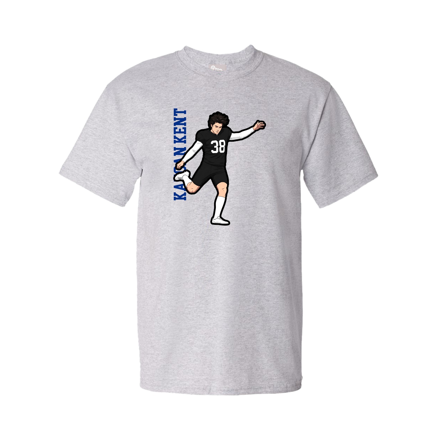 Youth Tee — Name Vertical in Grey