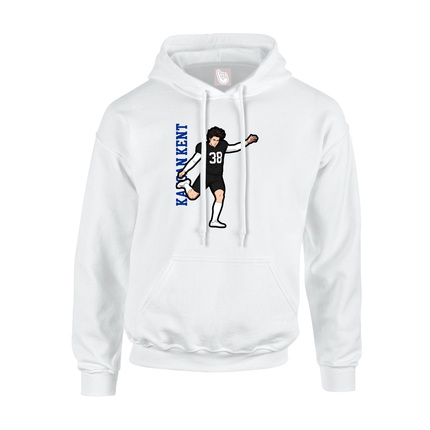 Youth Hoodie — Name Vertical in White