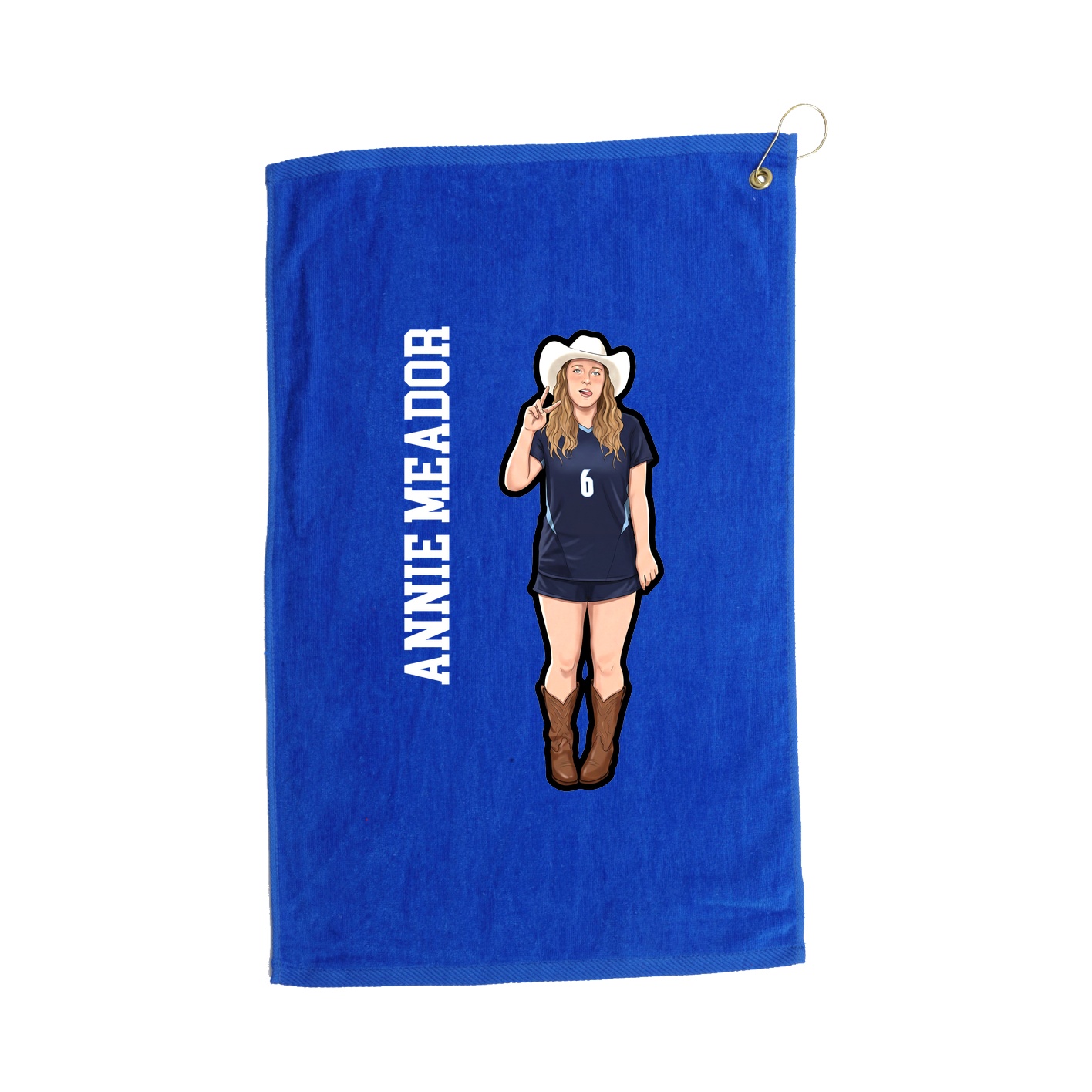 Golf Towel — Name Vertical in Royal