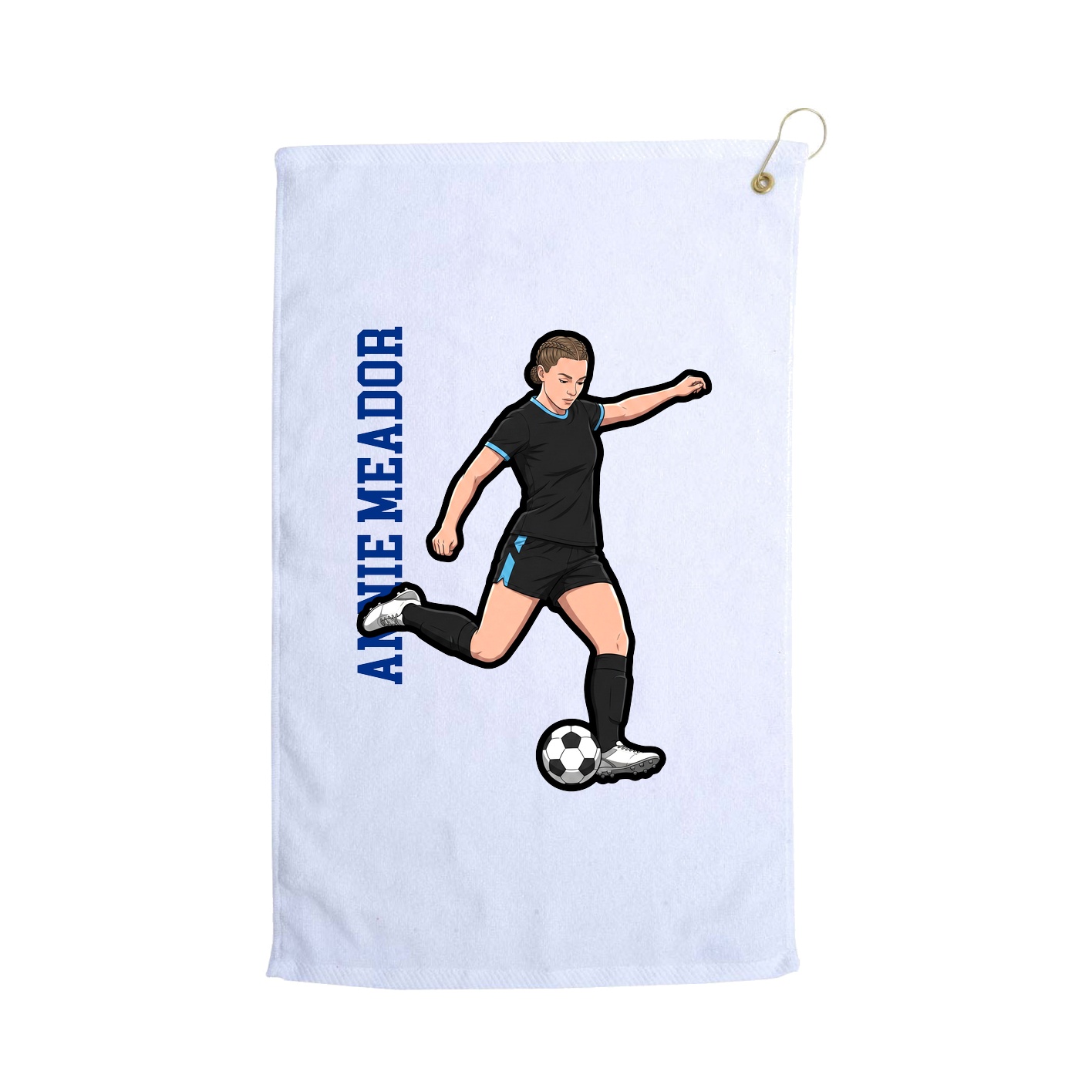 Golf Towel — Name Vertical in White