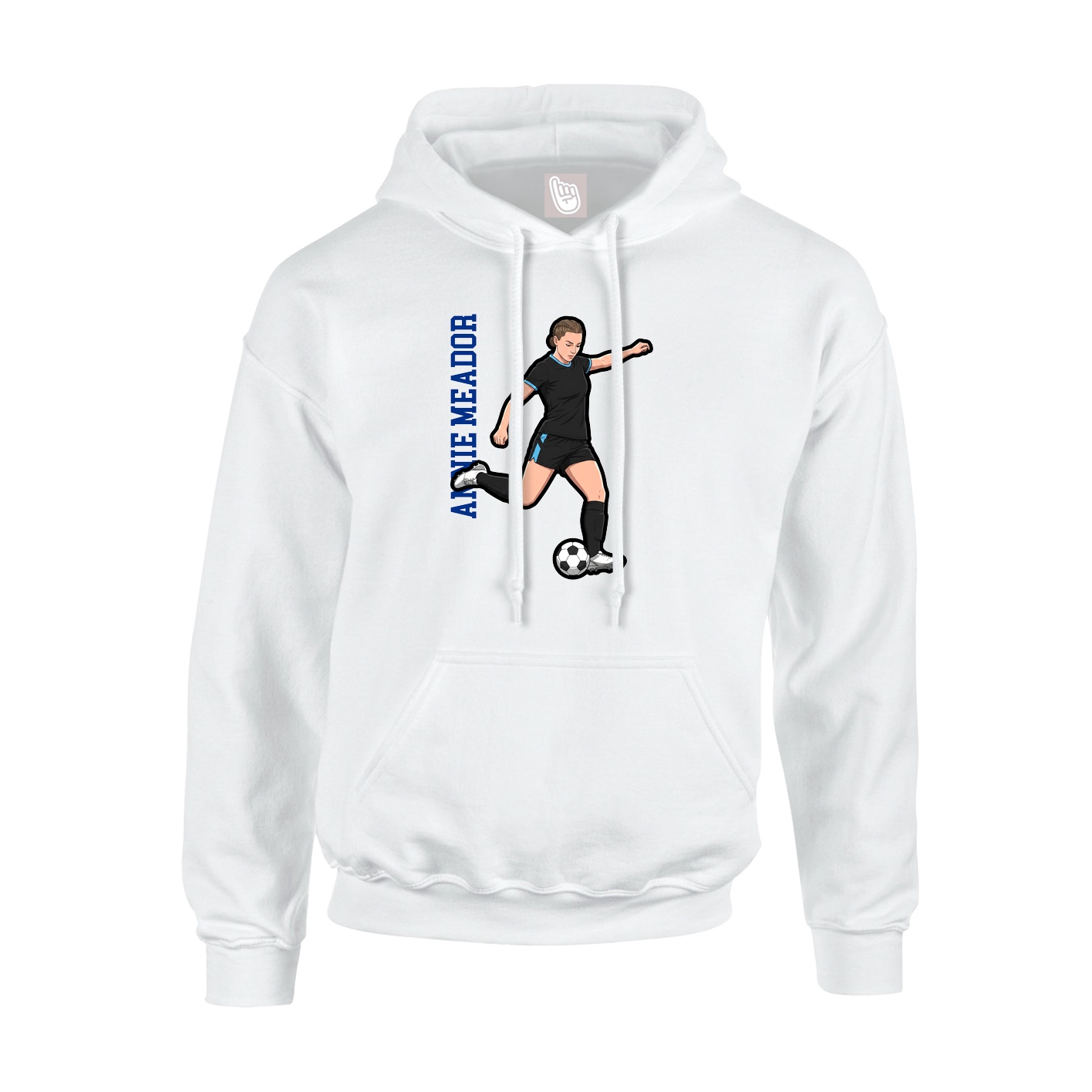 Youth Hoodie — Name Vertical in White