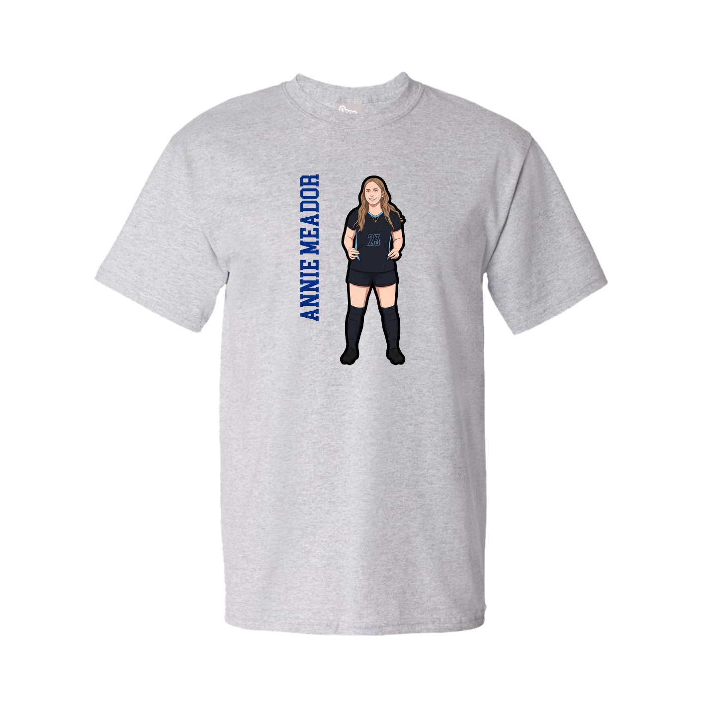 Tee — Name Vertical in Grey