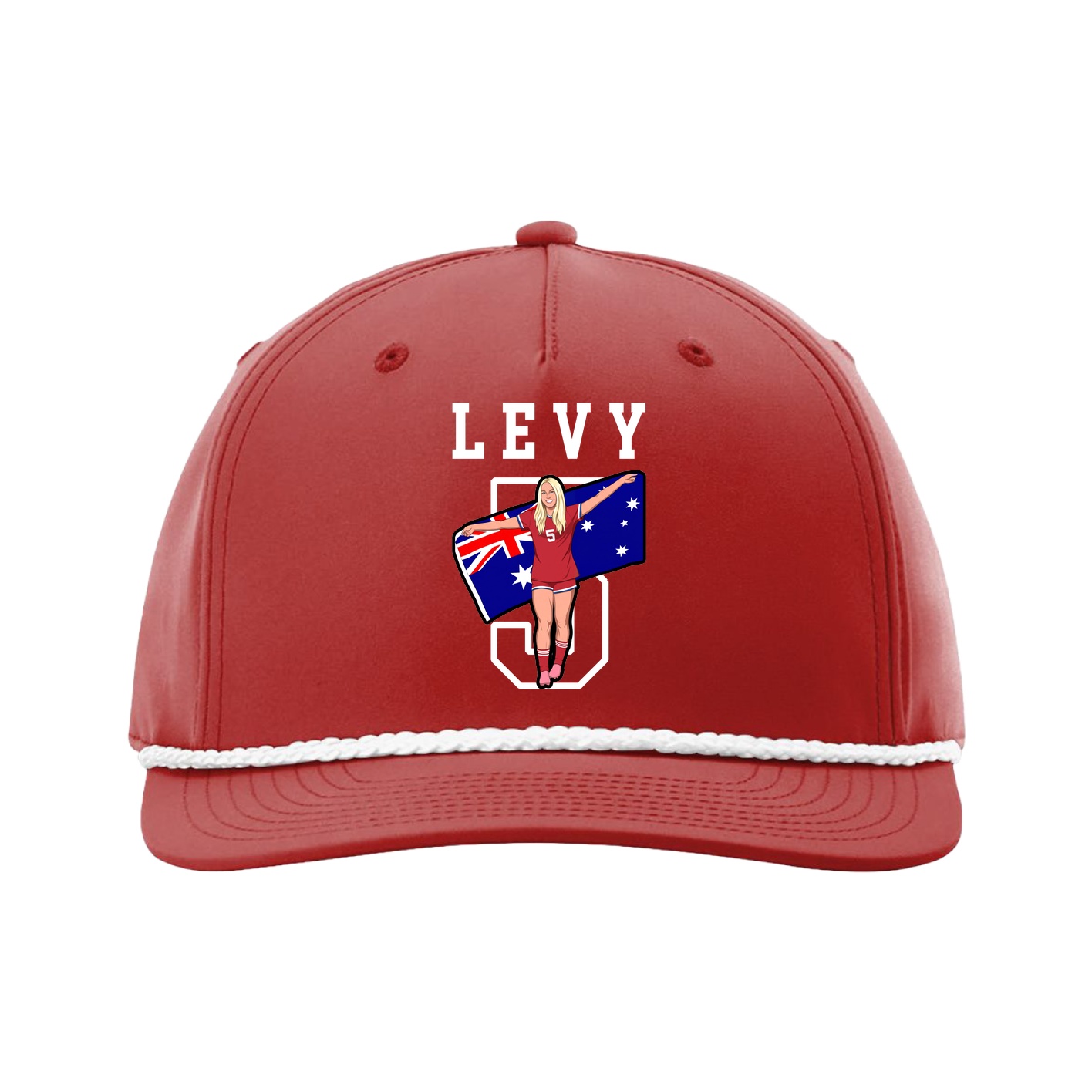Five-Panel Classic Rope Cap — Shirsey in Red