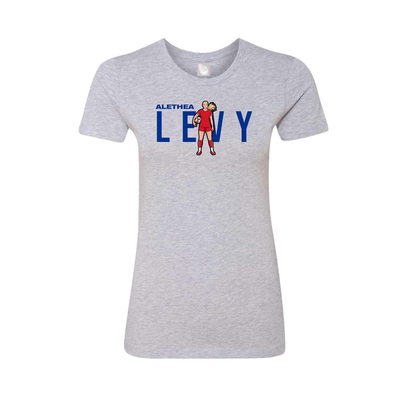 Fitted Women's Tee — Player Name in Grey
