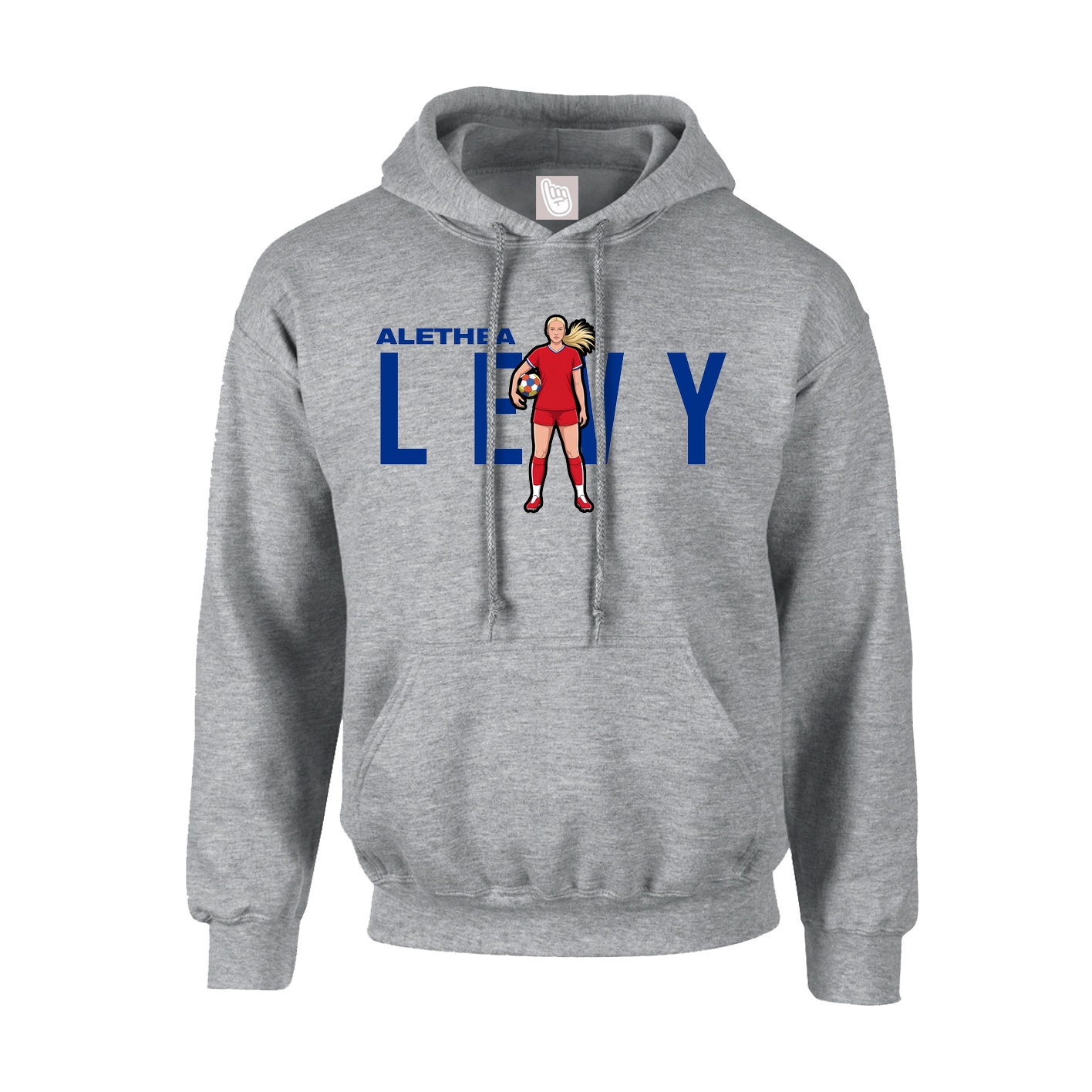 Hoodie — Player Name in Grey