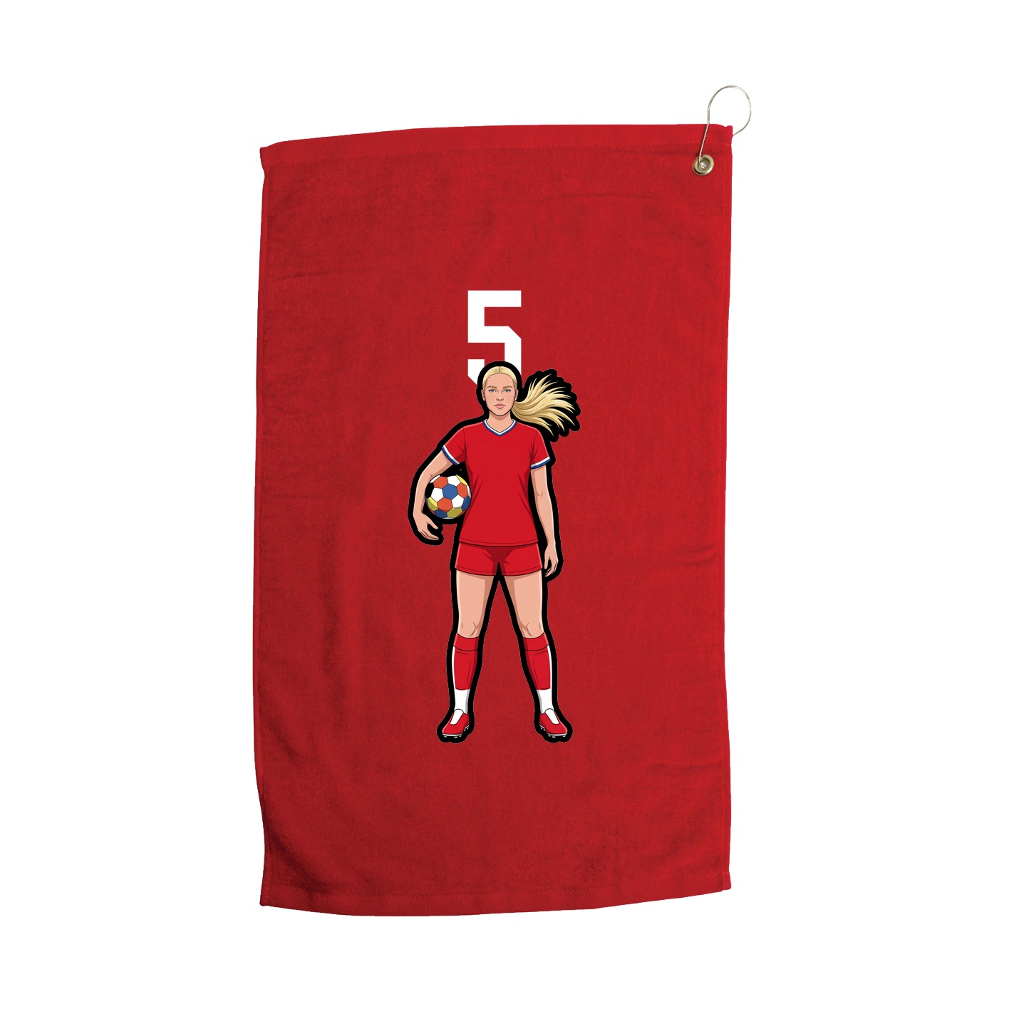 Golf Towel — Number Top in Red