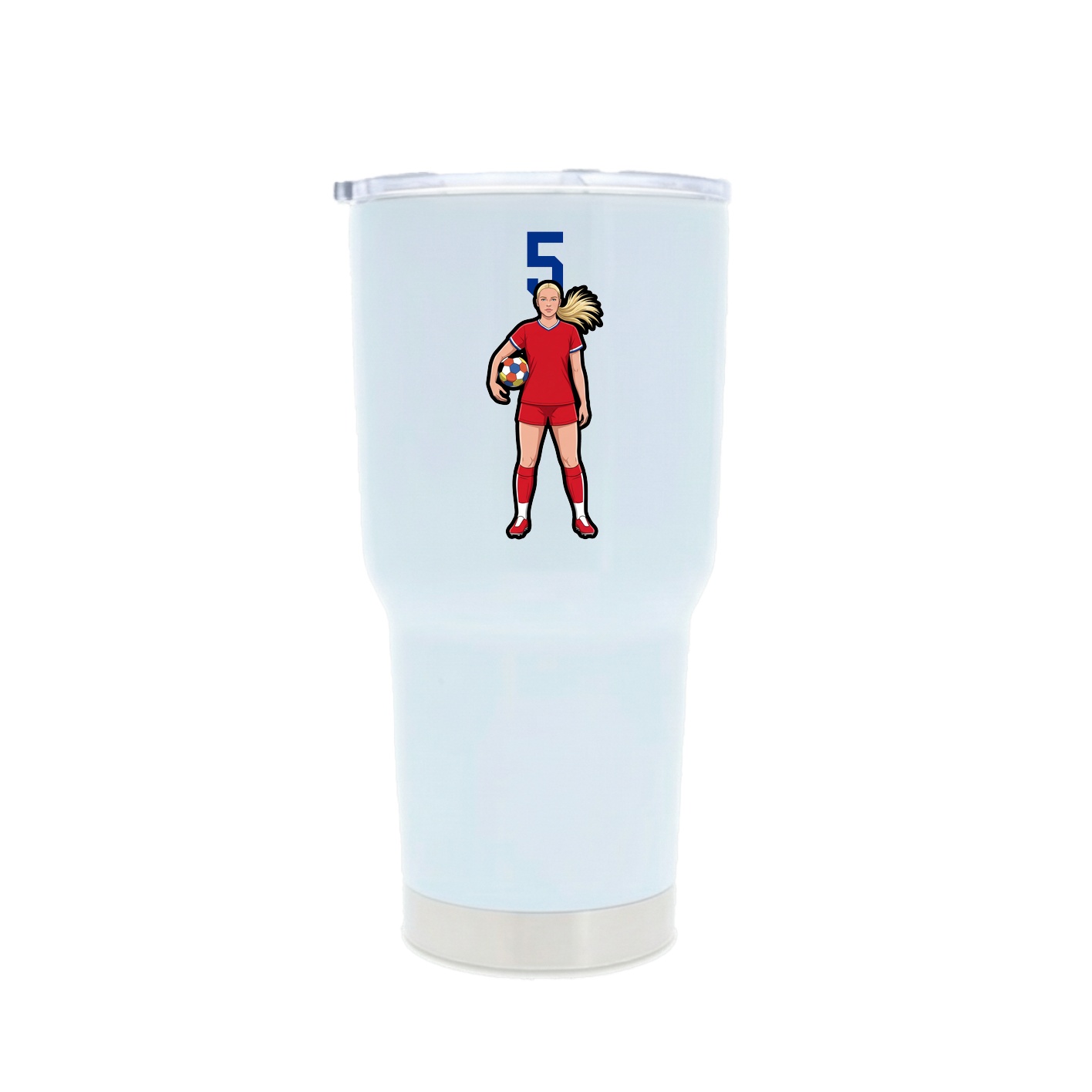 30oz Stainless Steel Tumbler — Number Top in White