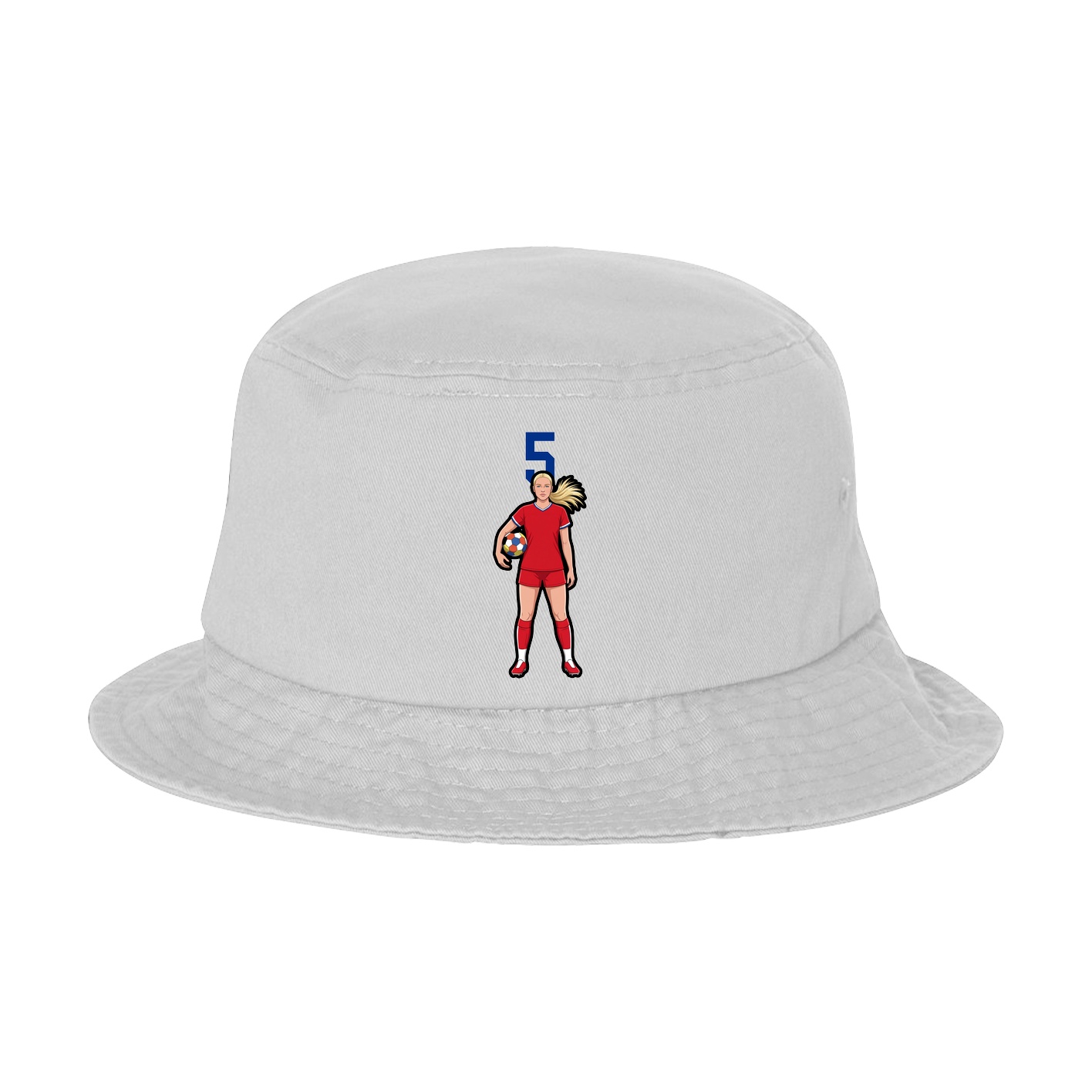 Bucket Cap — Number Top in White