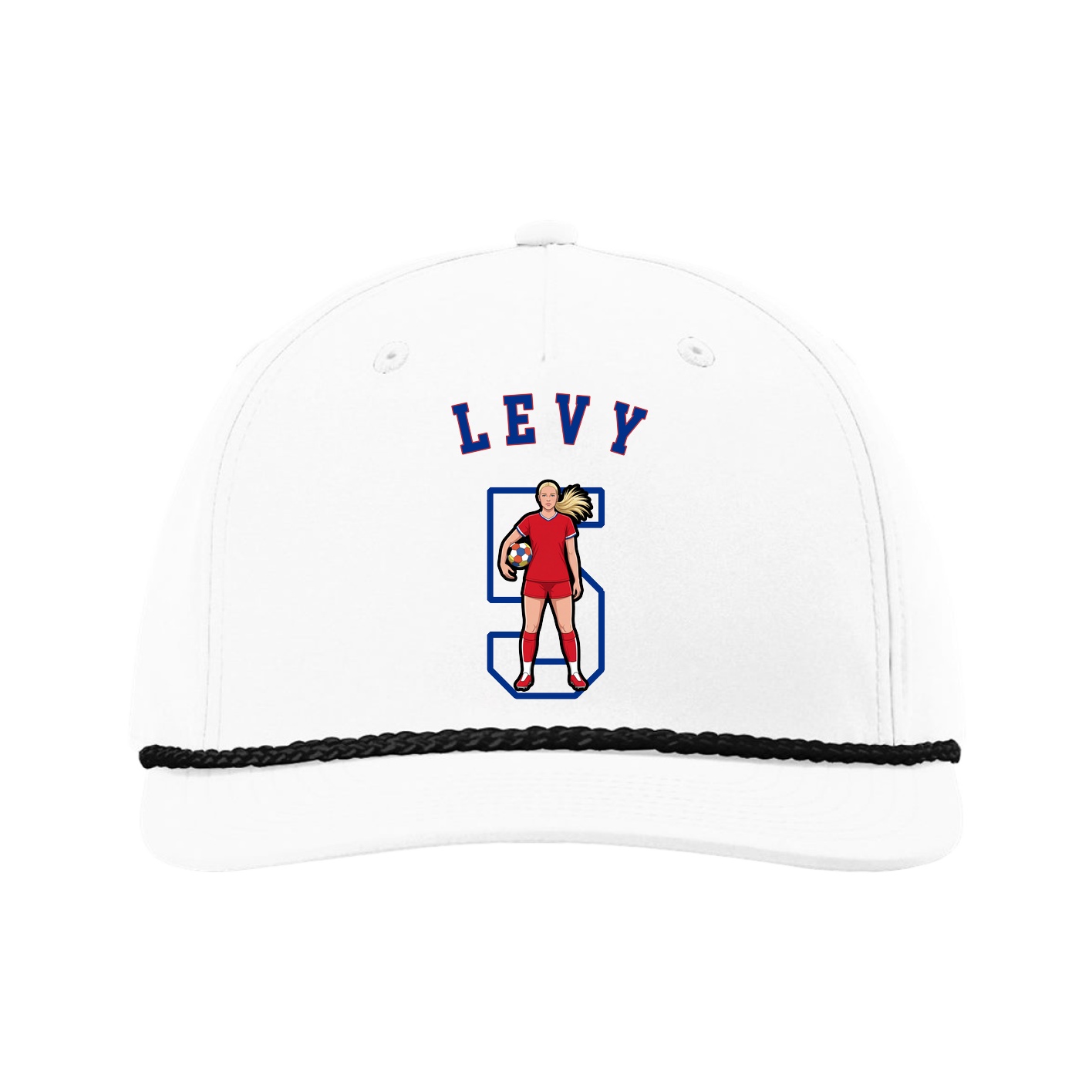 Five-Panel Classic Rope Cap — Shirsey Arch in White